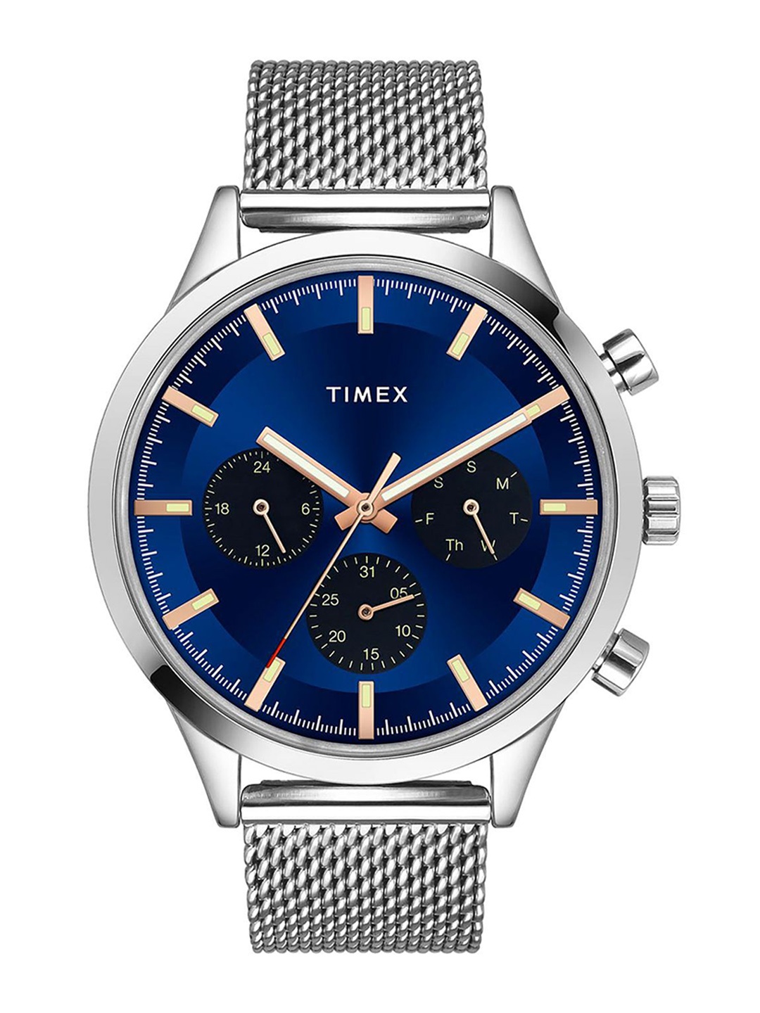 

Timex Men Brass Dial & Stainless Steel Bracelet Style Straps Analogue Watch TWHG03SMU23, Blue