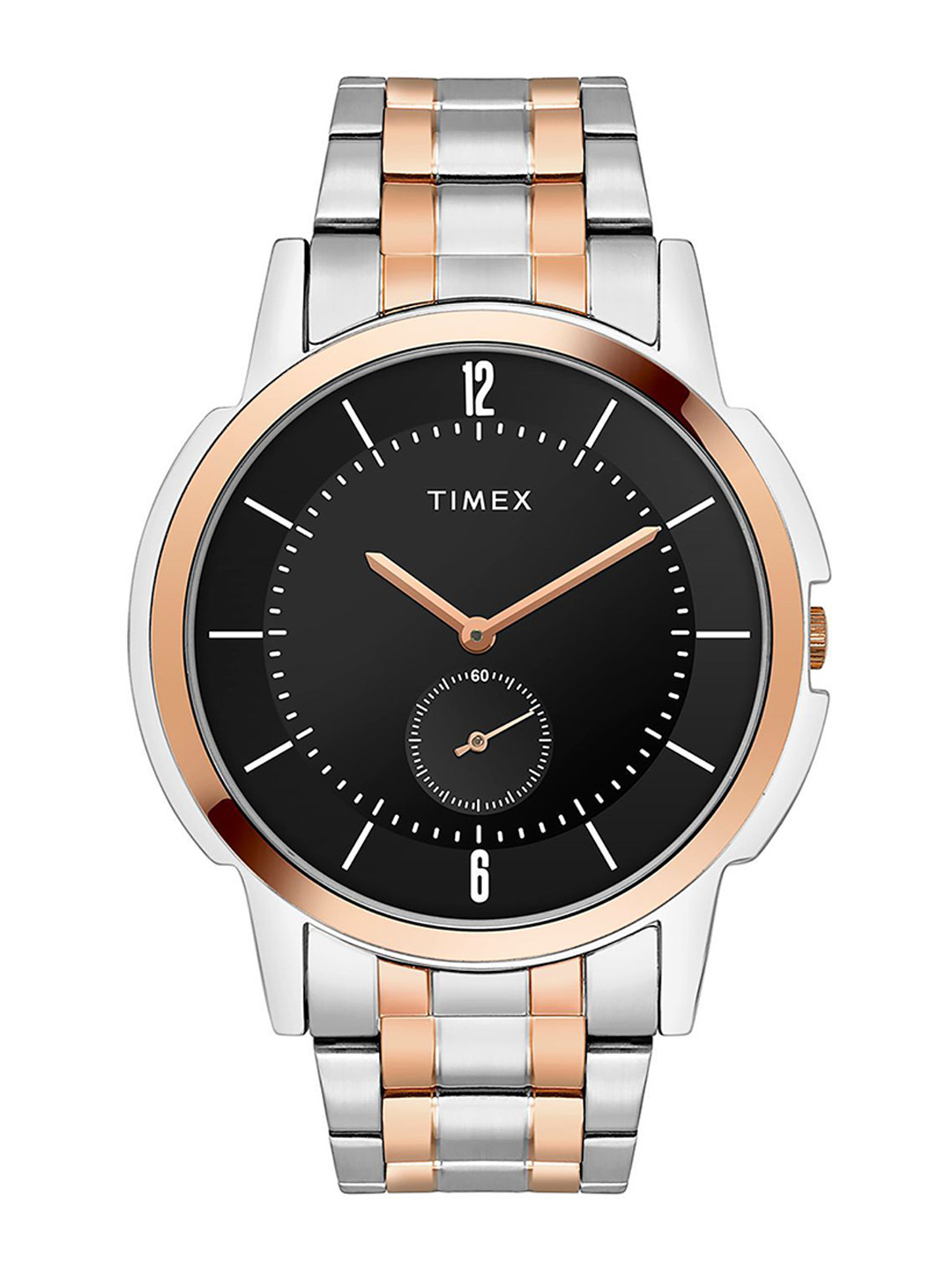 

Timex Men Brass Dial & Stainless Steel Bracelet Style Straps Analogue Watch TWB2G01SMU03, Black