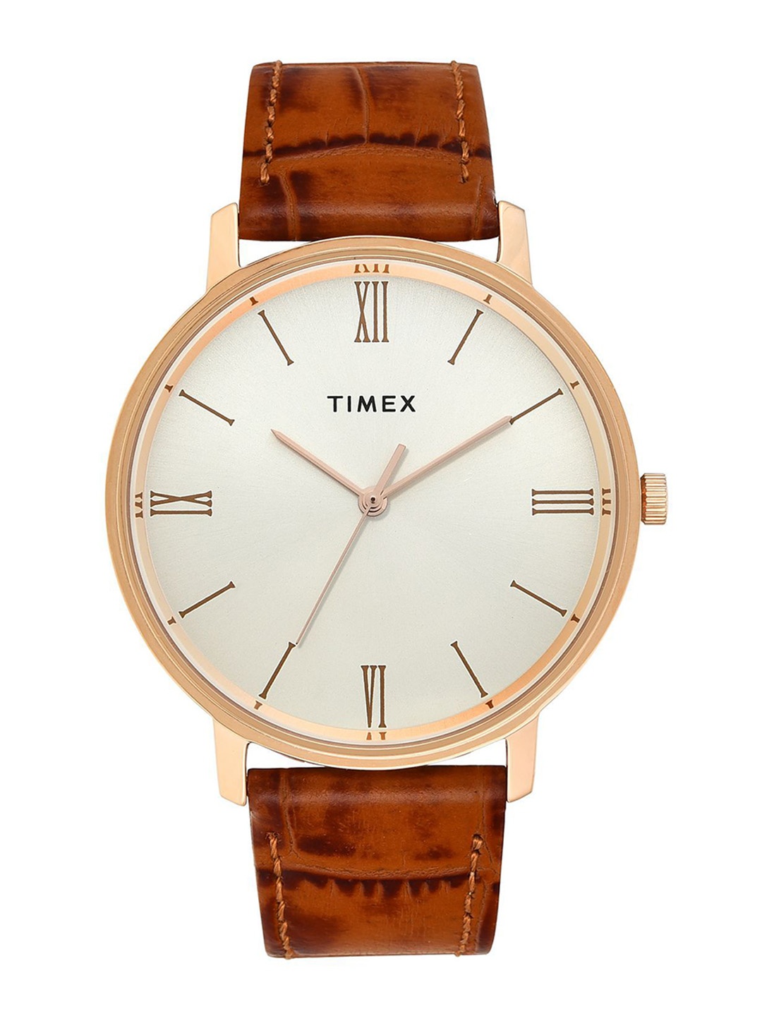 

Timex Men Brass Dial & Leather Straps Analogue Watch TWTG80SMU21, Cream