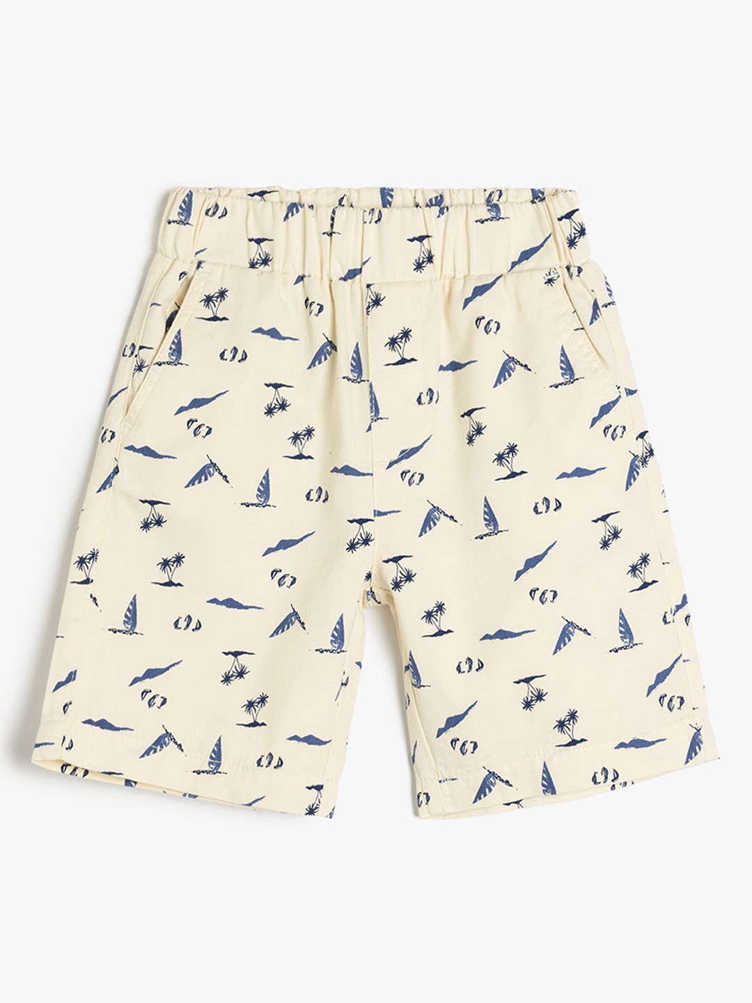 

Koton Boys Printed Regular Fit Cotton Shorts, White