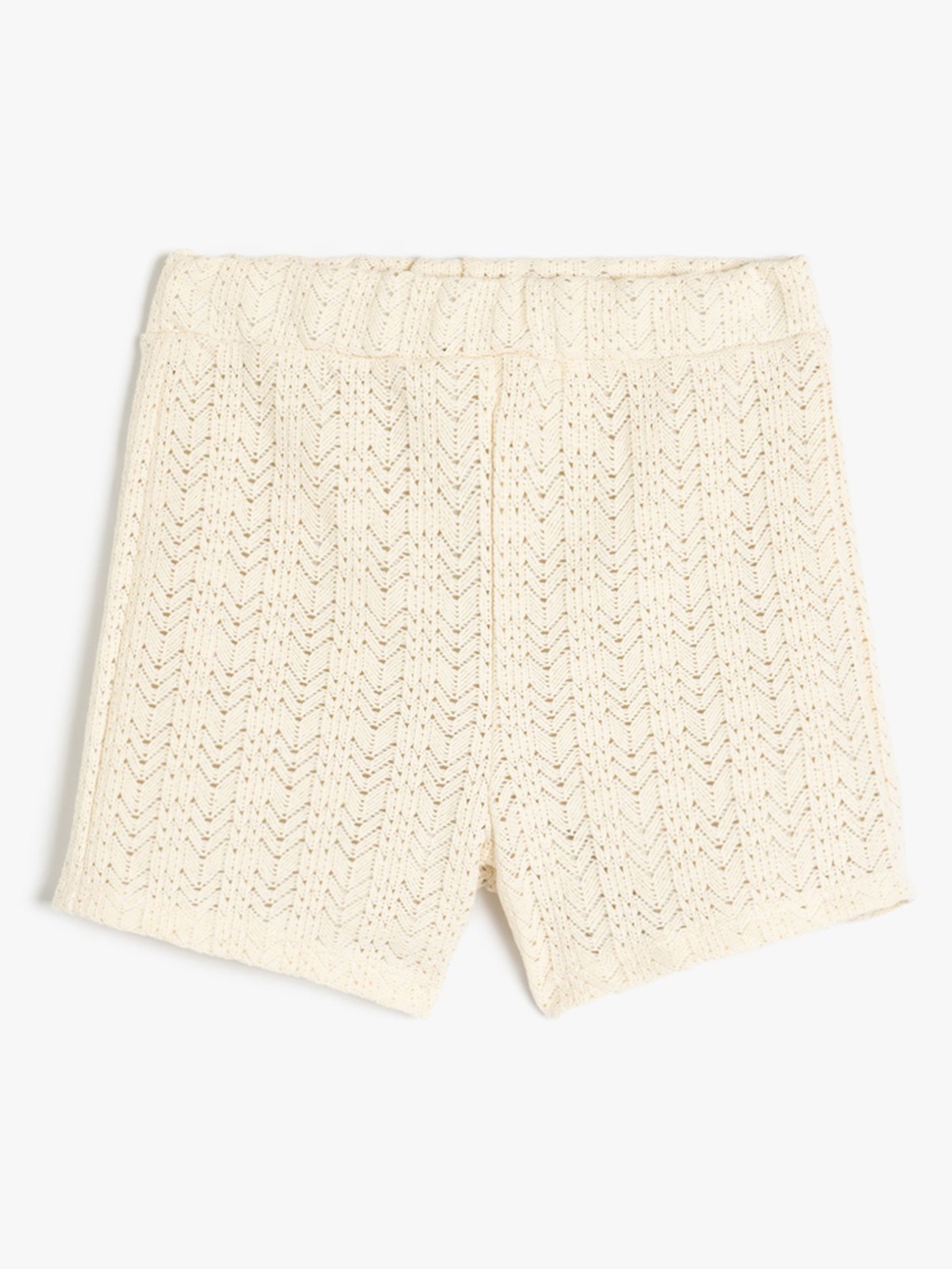 

Koton Girls Cotton Self Design Shorts, Beige