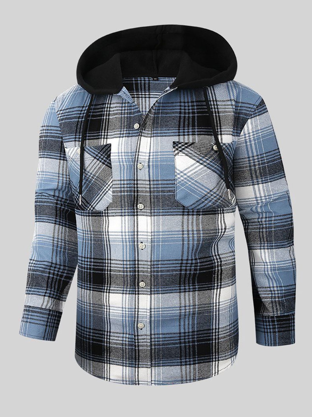 

StyleCast x Revolte Men Gingham Checks Opaque Checked Casual Shirt, Blue