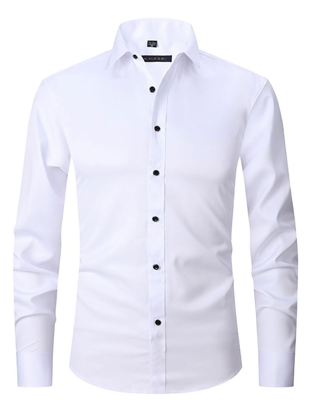 

StyleCast x Revolte Men Spread Collar Solid Casual Shirt, White