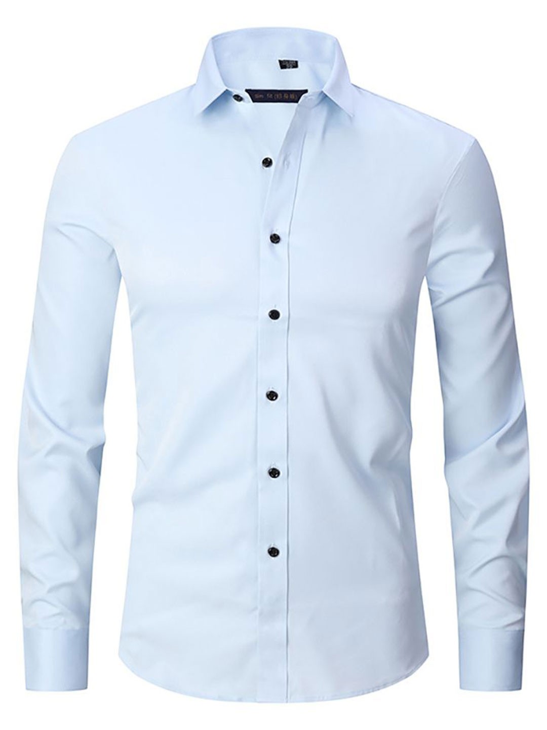 

StyleCast x Revolte Men Speread Collar Solid Casual Shirt, Blue