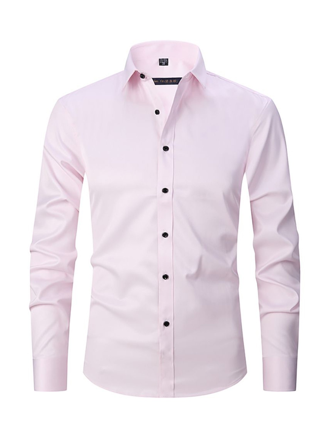 

StyleCast x Revolte Men Speread Collar Solid Casual Shirt, Pink