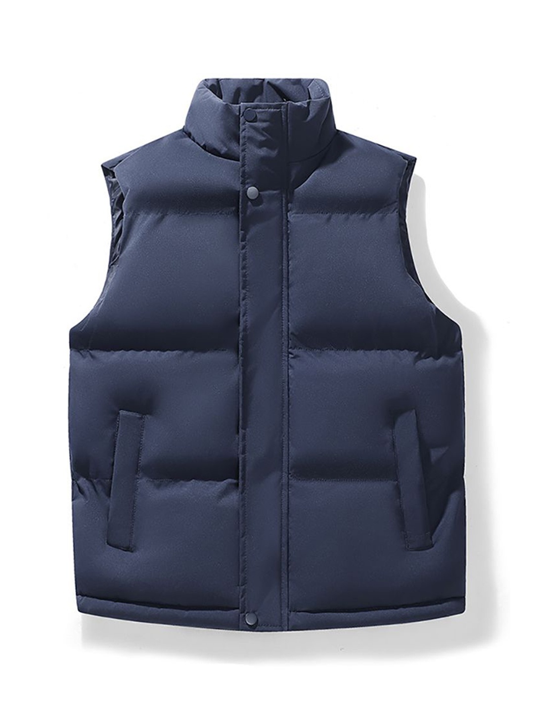 

StyleCast x Revolte Mock Collar Gilet Casual Jacket, Navy blue