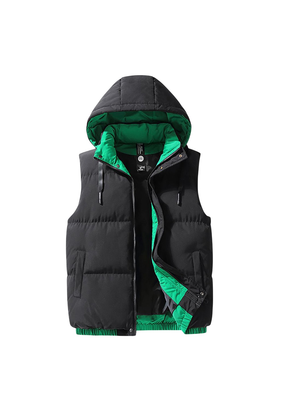 

StyleCast x Revolte Hooded Quilted Casual Jacket, Black