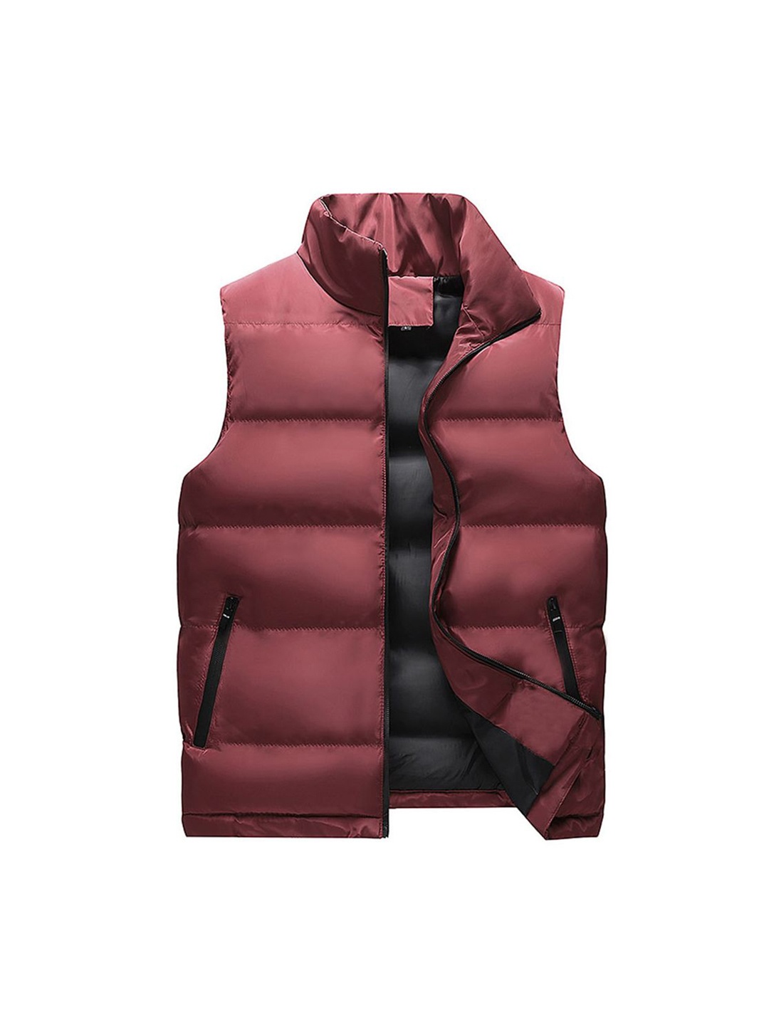 

StyleCast x Revolte Mock Collar Gilet Casual Jacket, Red