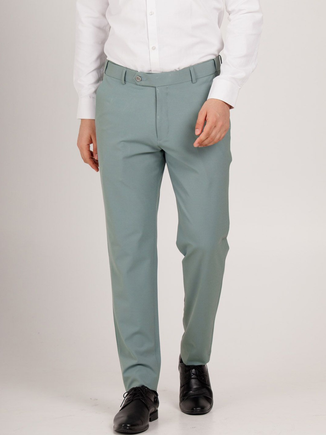 

Muffynn Men Relaxed Flexiwaist Straight Fit Formal Trouser, Green