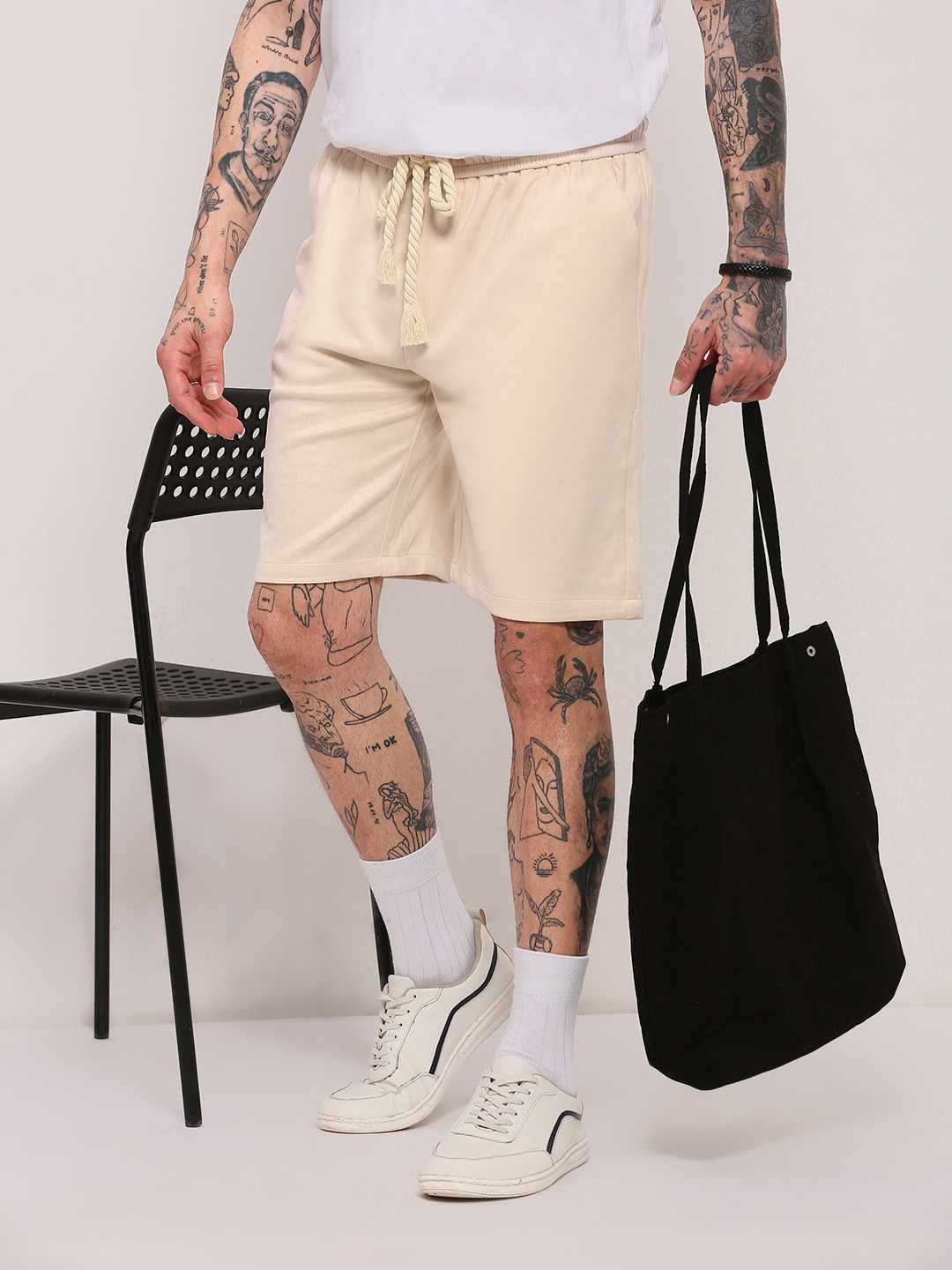 

SHOWOFF Men Mid-Rise Relaxed Fit Cotton Shorts, Beige