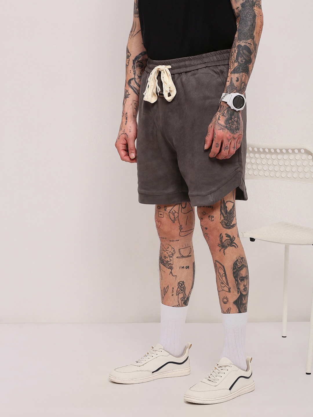

SHOWOFF Men Relaxed Fit Cotton Shorts, Grey