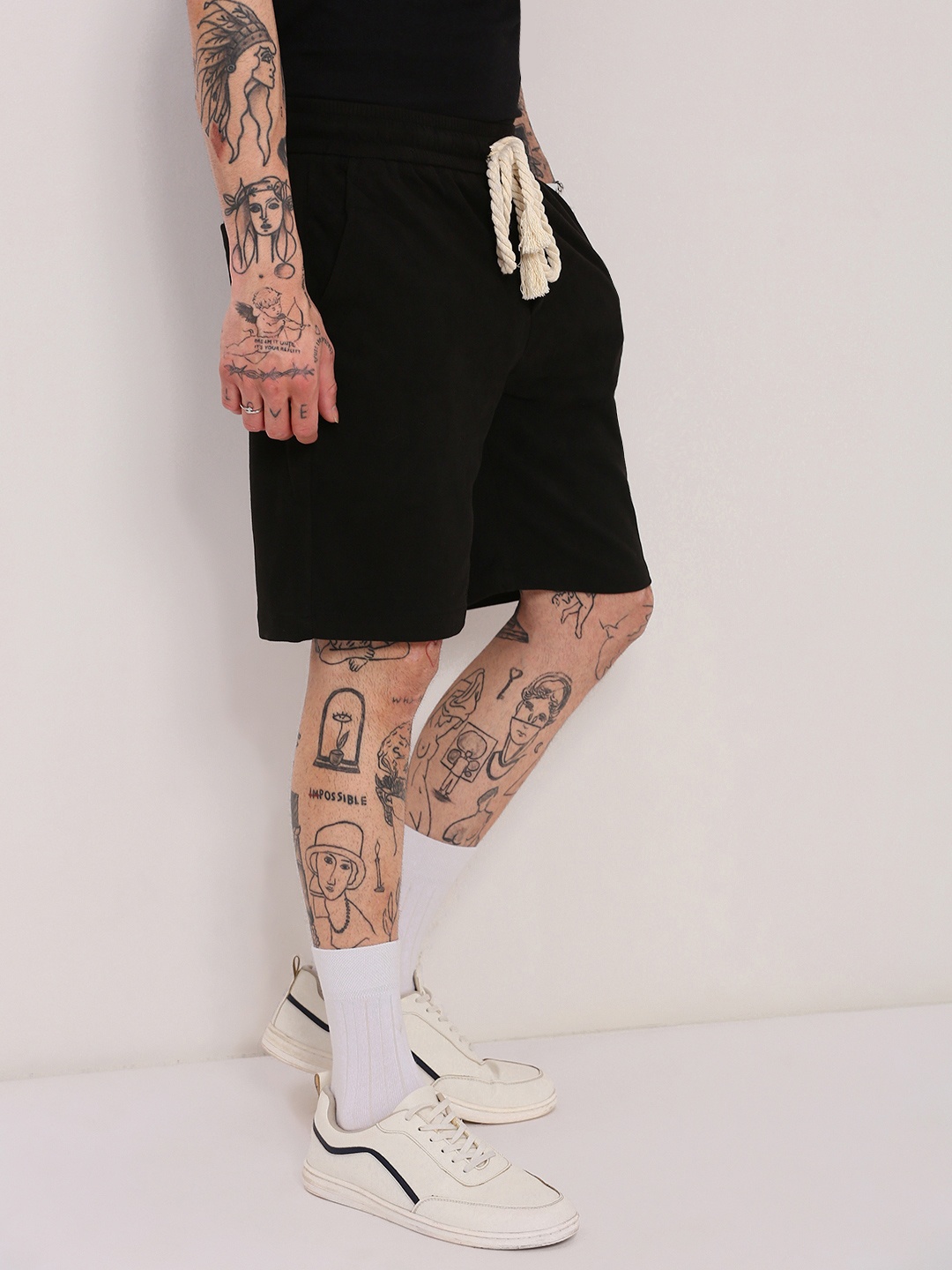 

SHOWOFF Men Cotton Relaxed Fit Shorts, Black