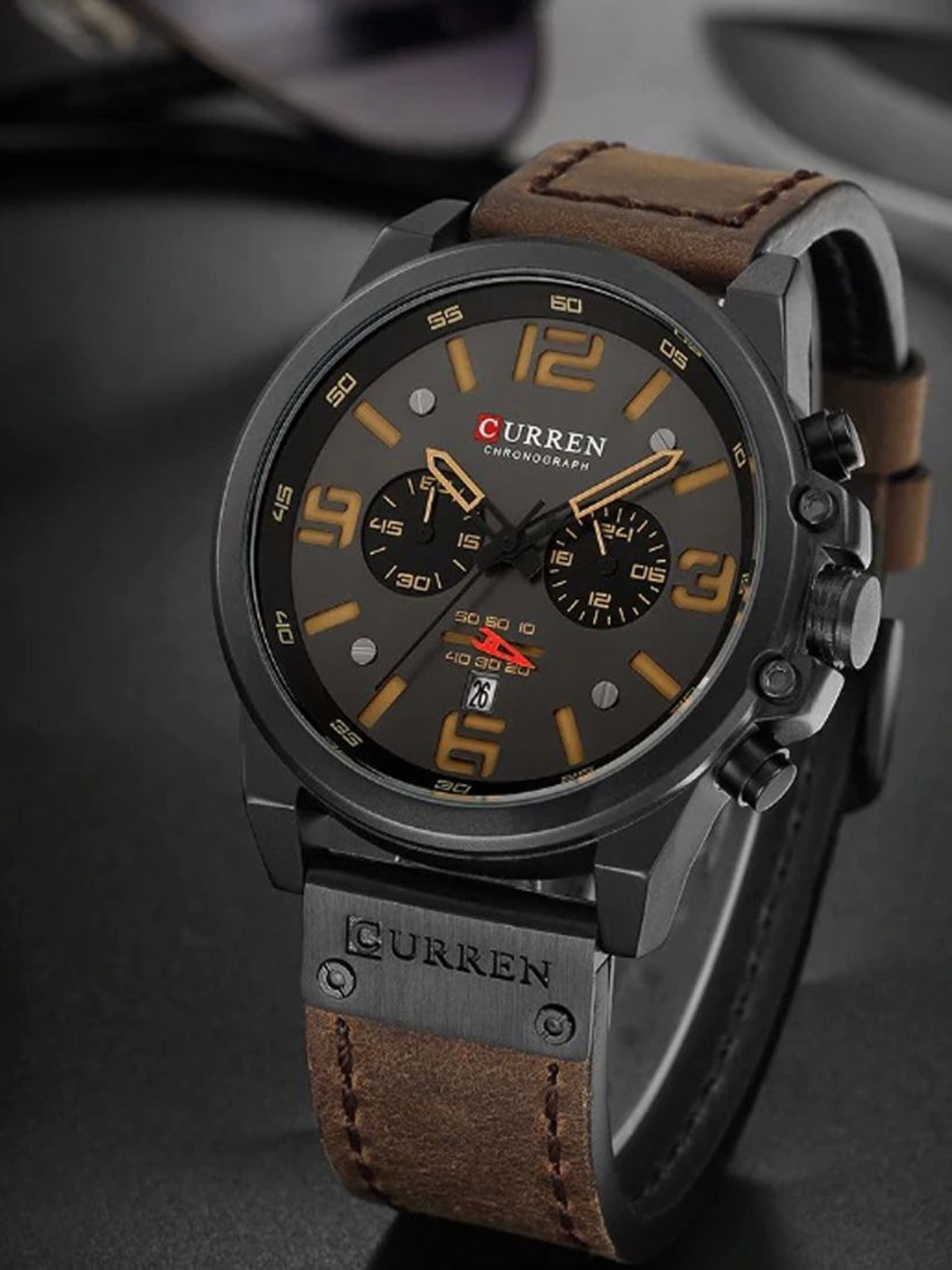 

Curren Men Chronograph Multi-function Waterproof Quartz Watch CR-8314-Y-Brown