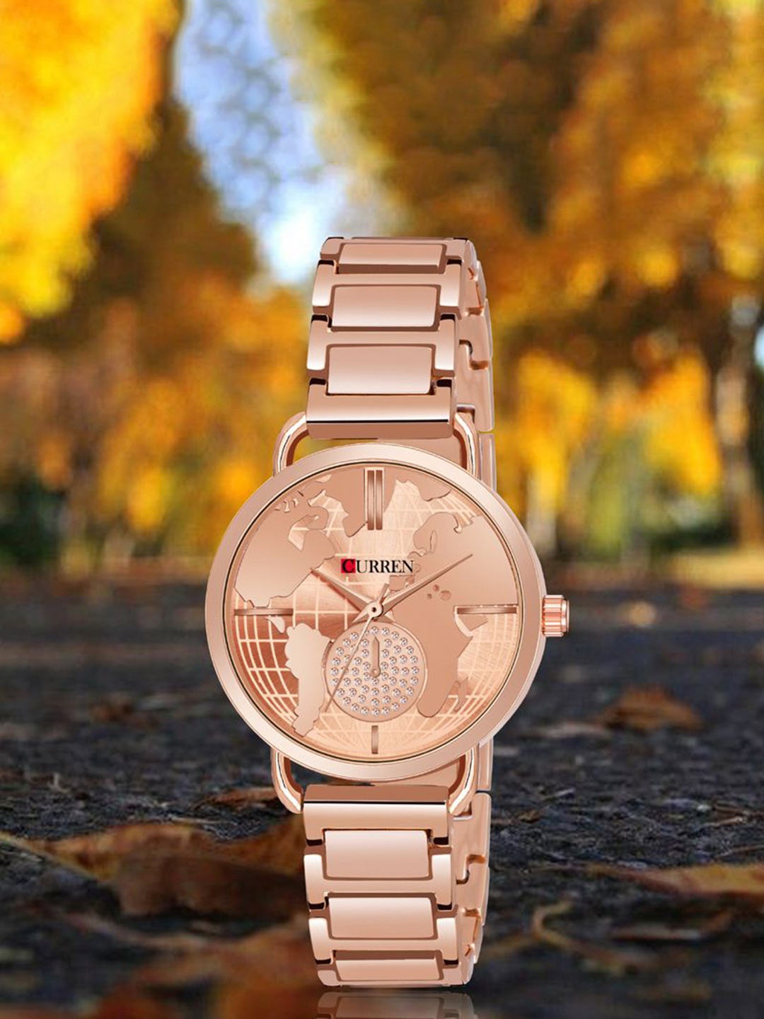 

Curren Women Embellished Wrap Around Straps Analogue Watch CR-3853-Rs-Rs-Map, Rose gold