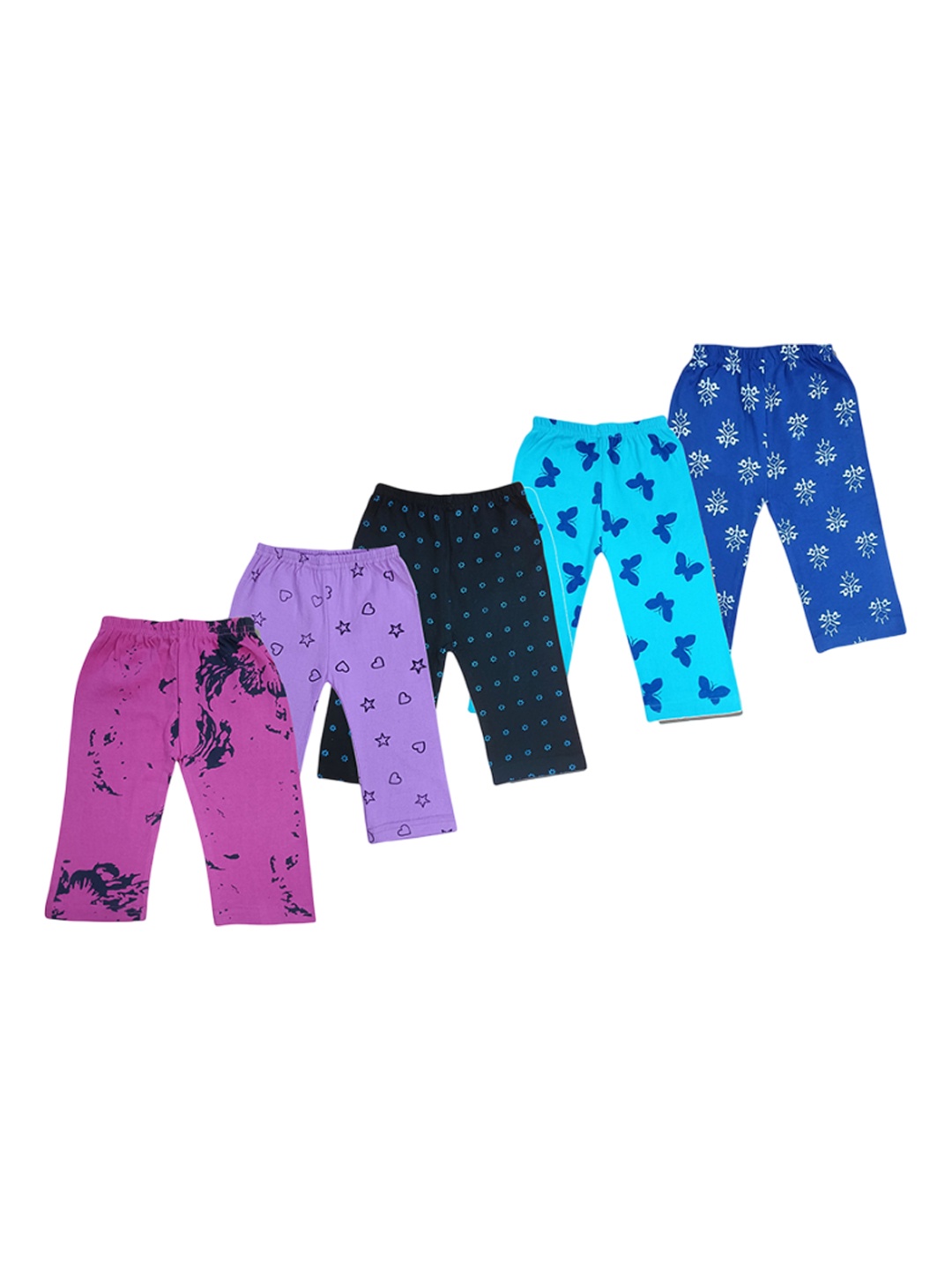 

Tik Tok WEARS Infant Boys Cotton Pack Of 5 Printed Mid Rise Track Pants, Black