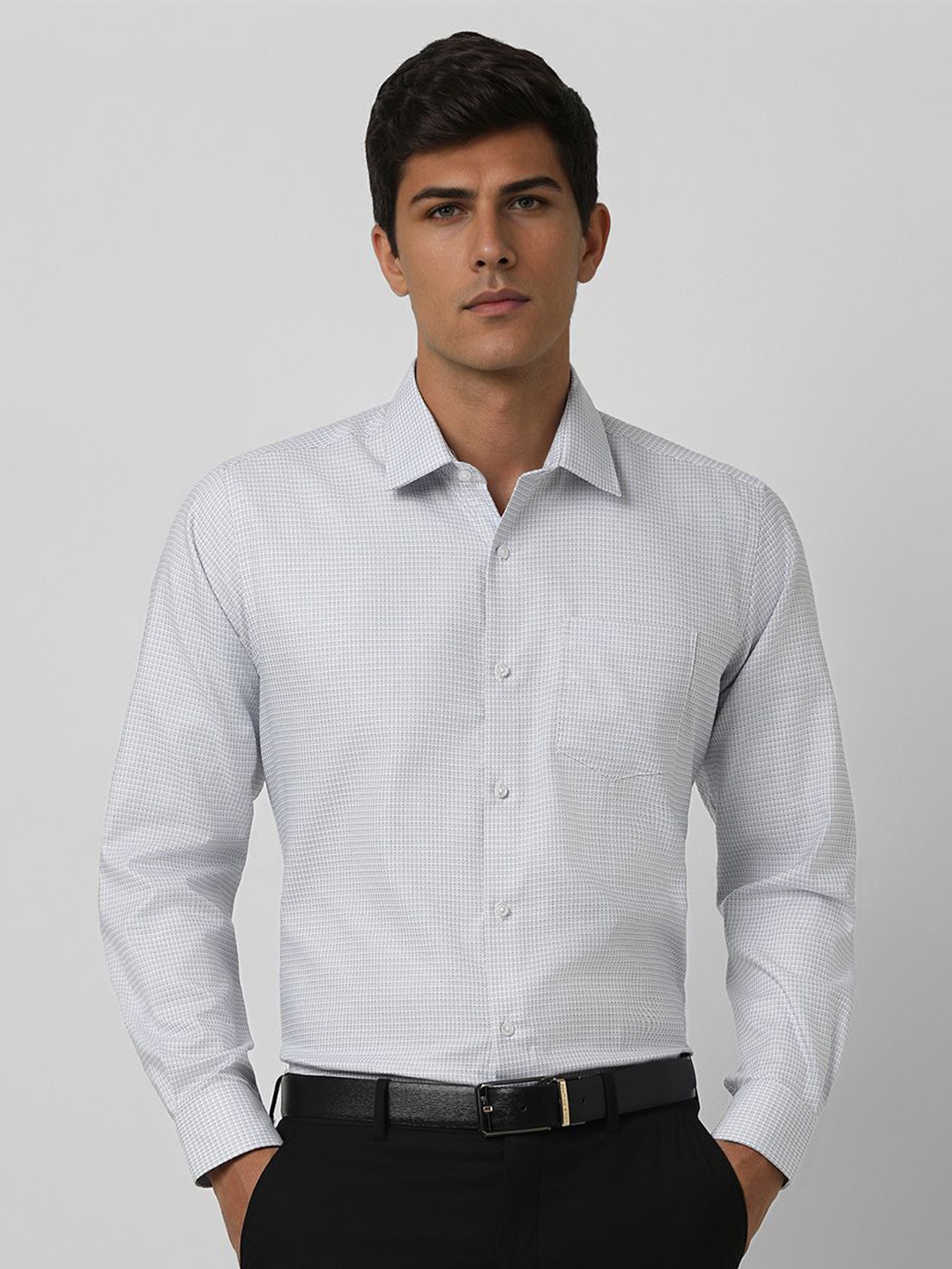 

Van Heusen Men Opaque Printed Formal Shirt, White