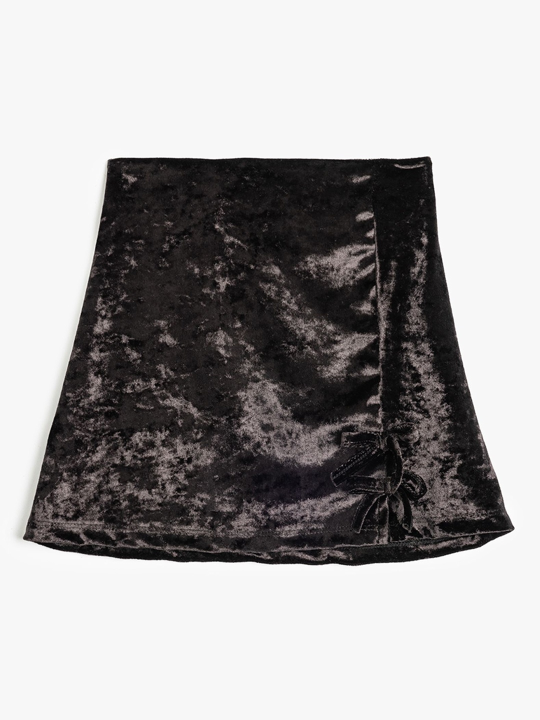 

Koton Girls Velvet A-Line Mini Skirt, Black