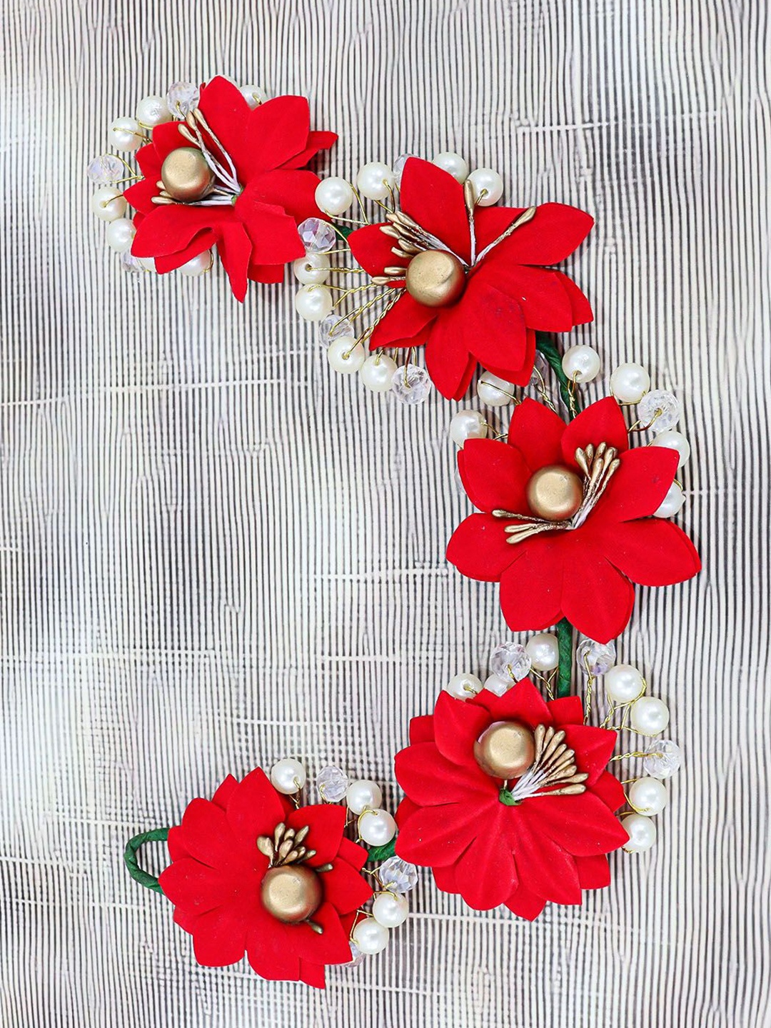 

KRENOZ Women Embellished Tiara, Red