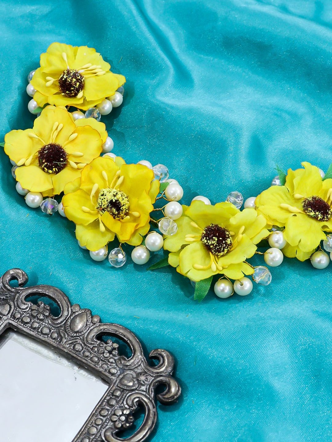 

KRENOZ Women Embellished Tiara Hair Accessory, Yellow