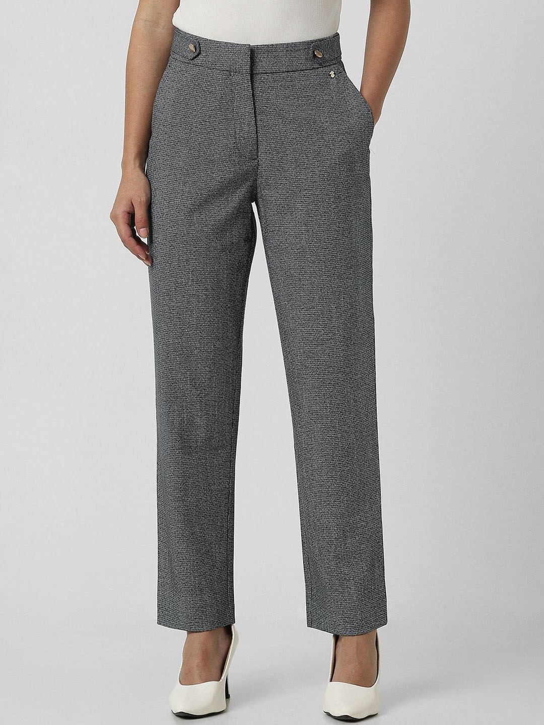 

Van Heusen Woman Women Regular Fit Formal Trousers, Grey