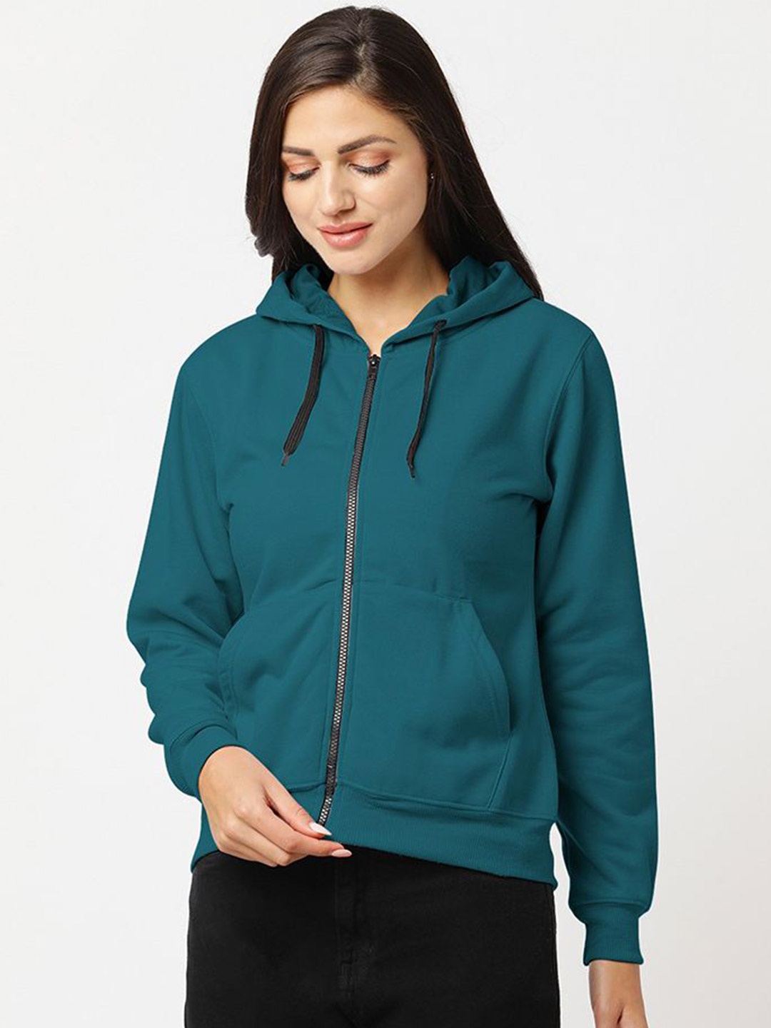 

Wear Your Opinion Women Hooded Sweatshirt, Teal