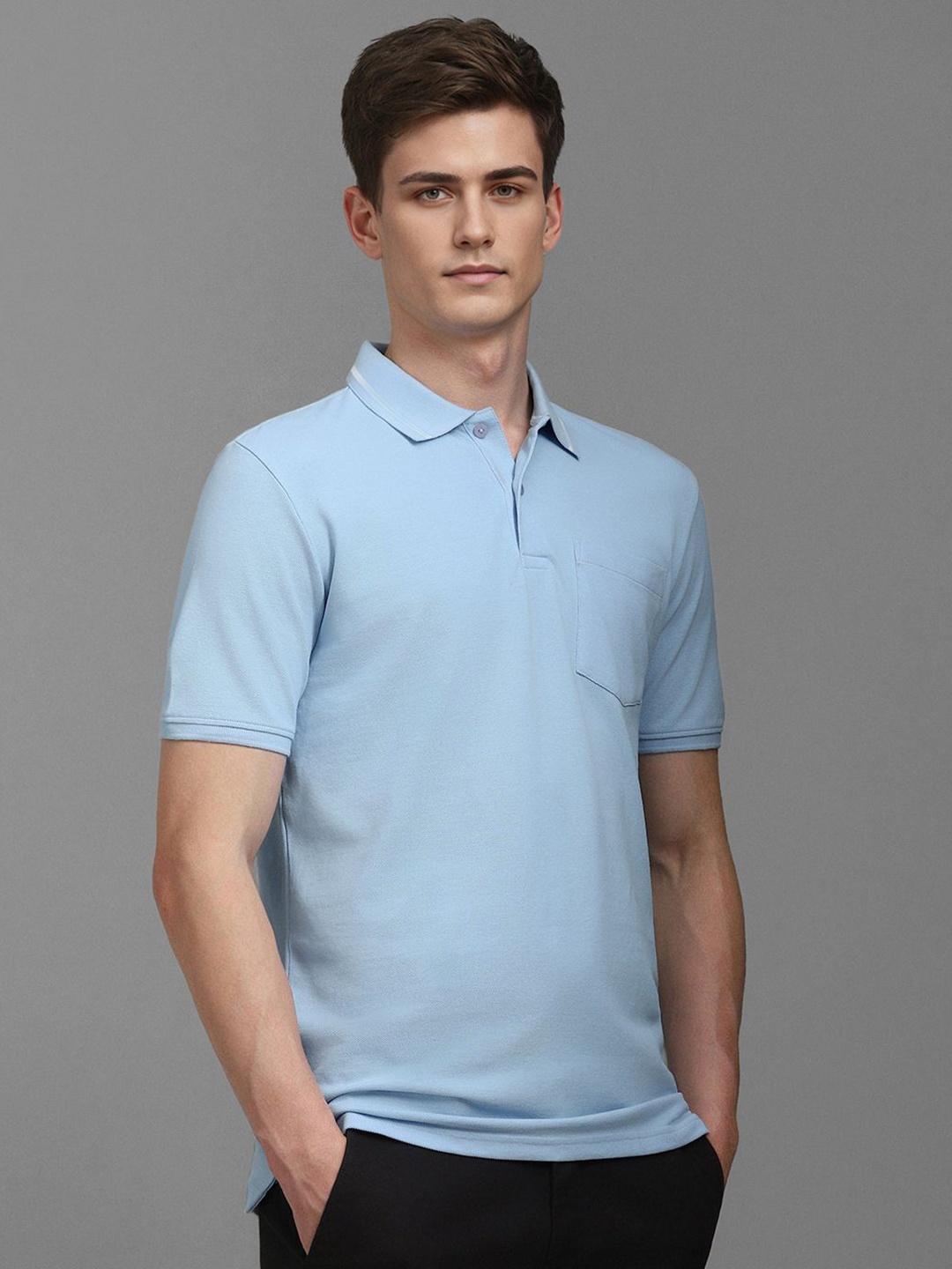 

Louis Philippe Sport Men Solid Slim Fit Cotton T-shirt, Blue