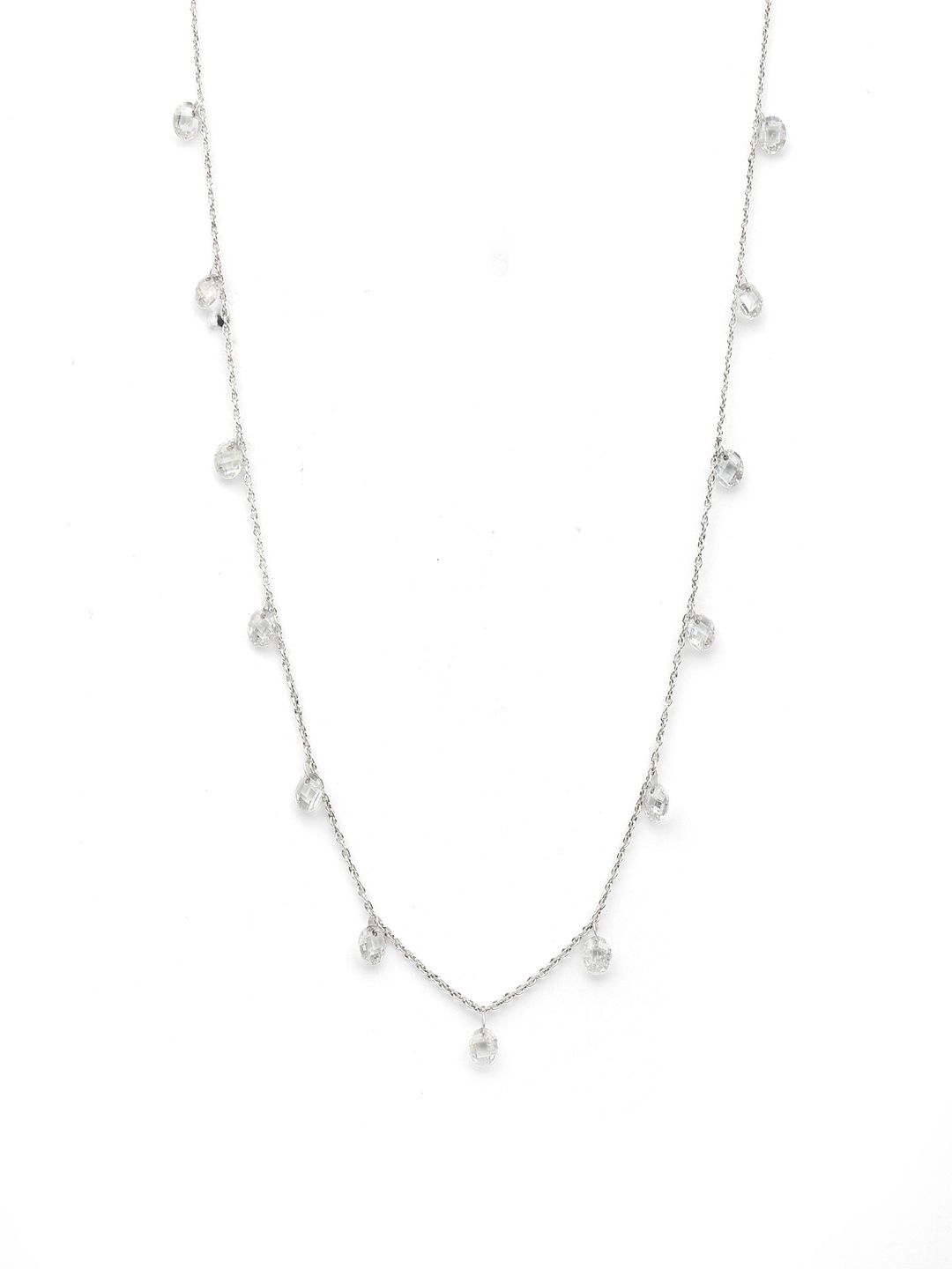 

Paavni Rhodium Plated 925 Sterling Silver Cubic Zirconia Necklace