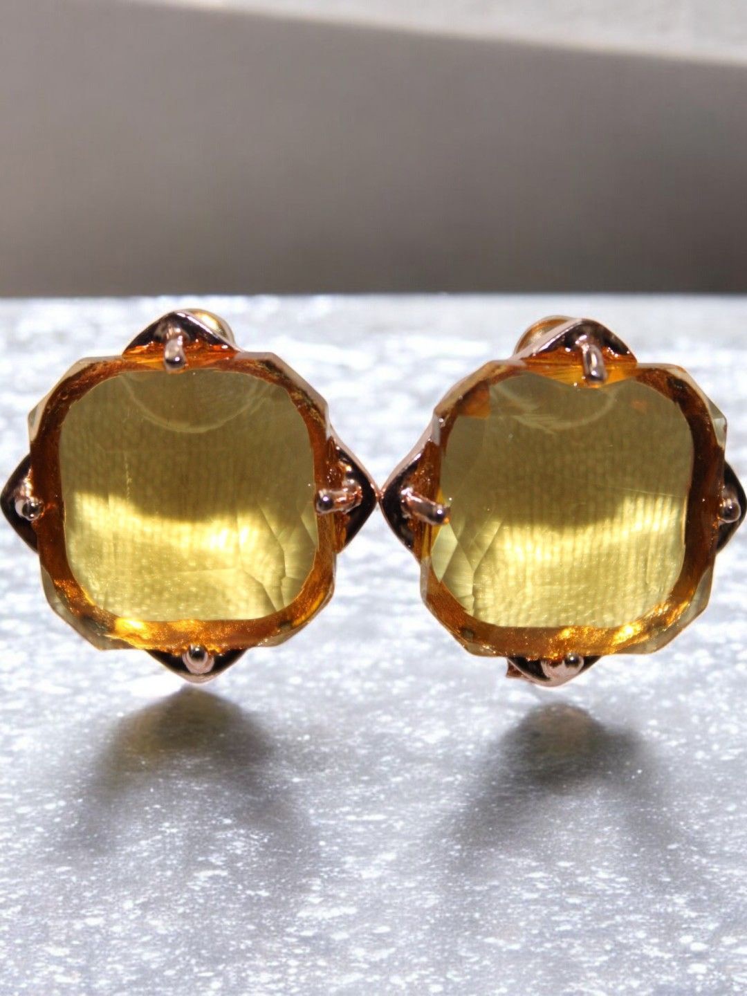 

Jolly Faces Gold-Plated Artificial Stones Contemporary Studs, Yellow