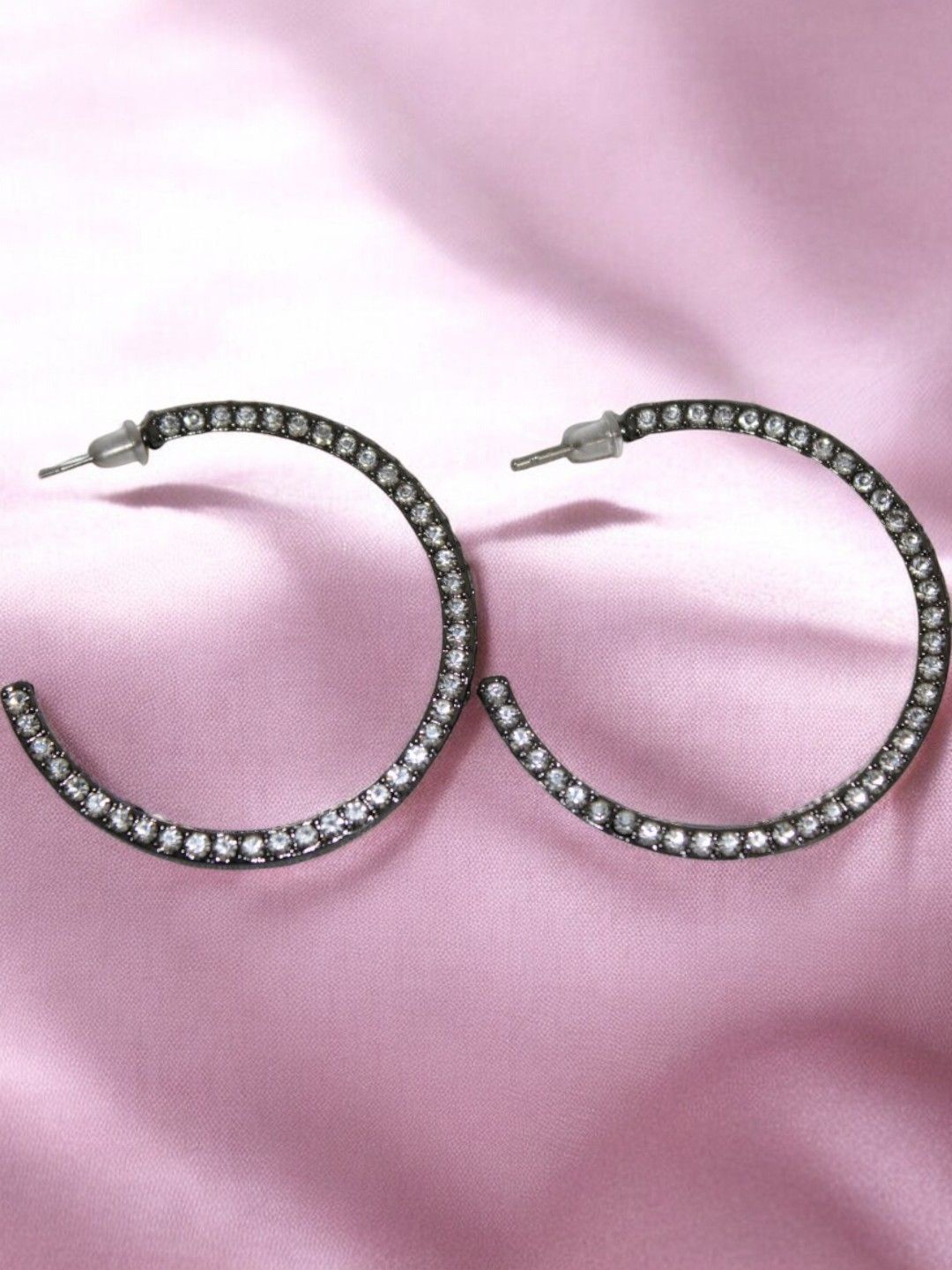 

Jolly Faces Contemporary Half Hoop Earrings, Grey