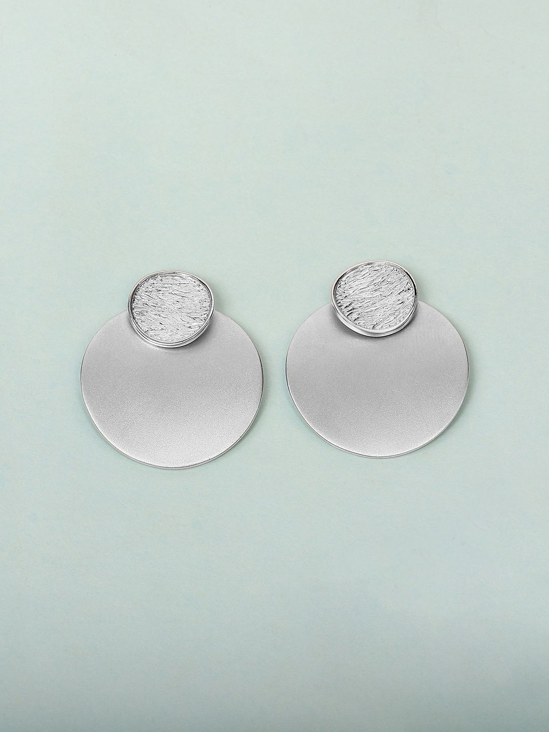 

Mia by Tanishq 925 Sterling Silver Minimal Luxe Silver Circular Studs