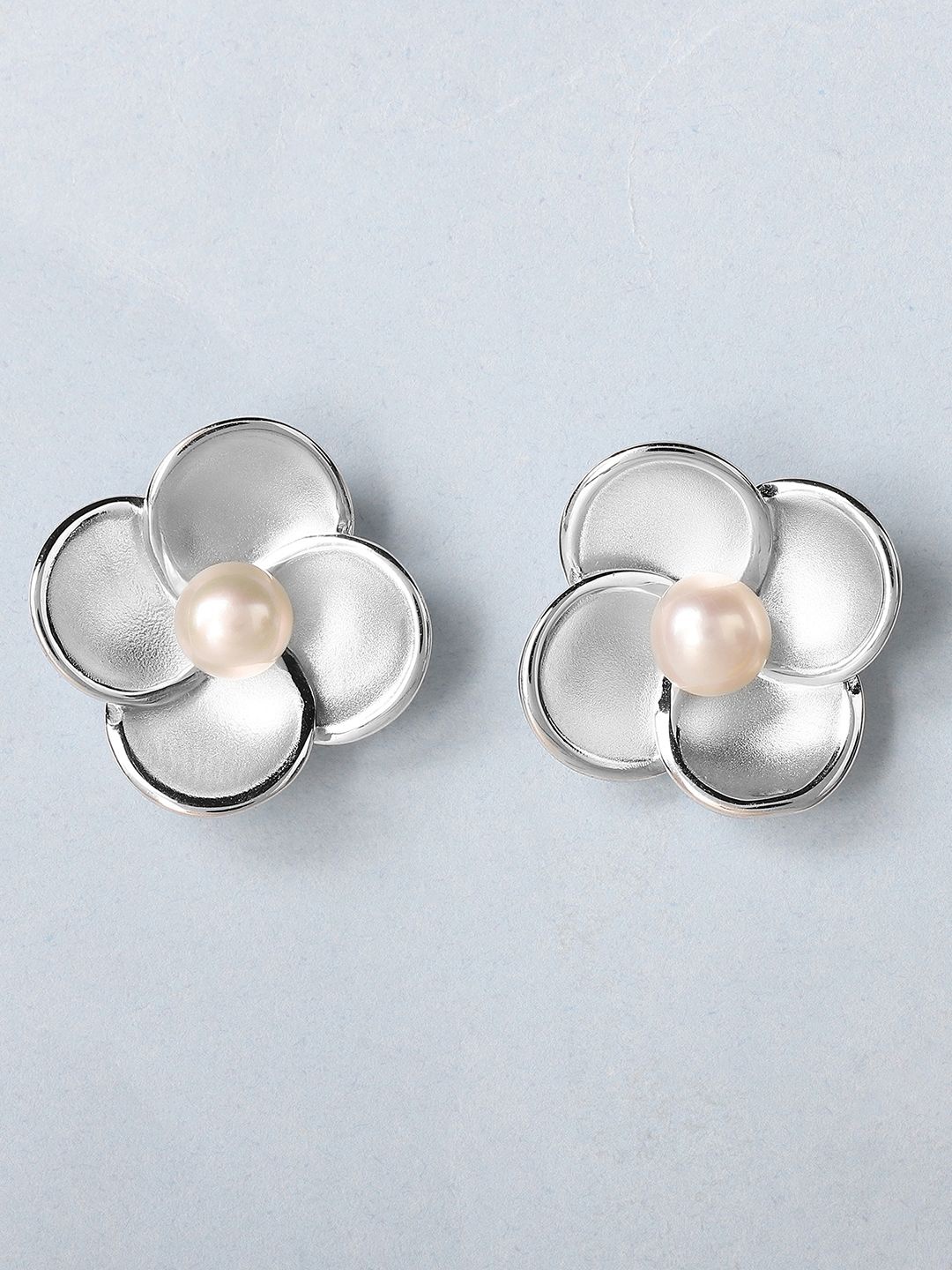 

Mia by Tanishq Bloom Pearl 925 Sterling Silver Floral Studs