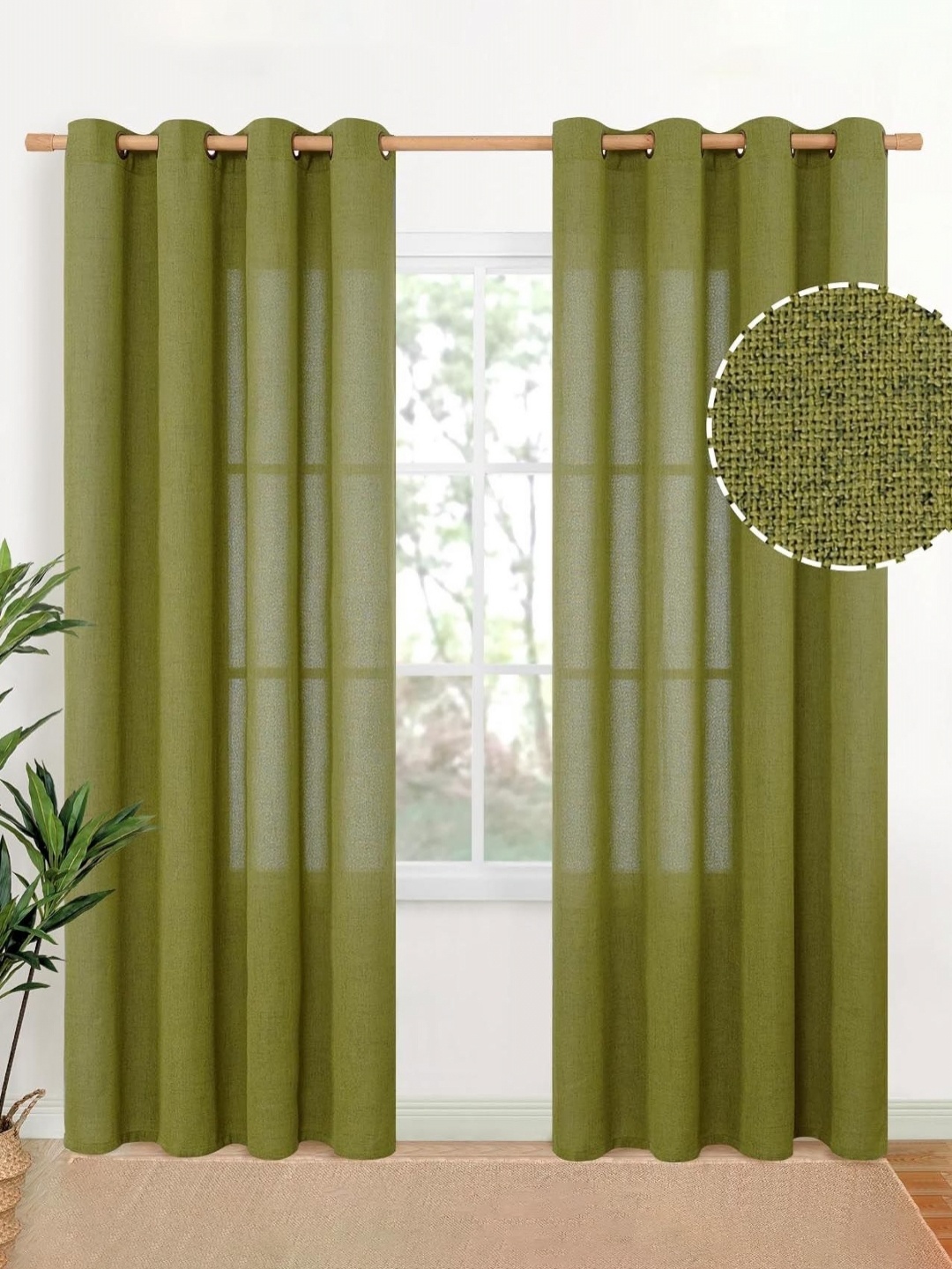 

STITCHNEST Green Door Curtain