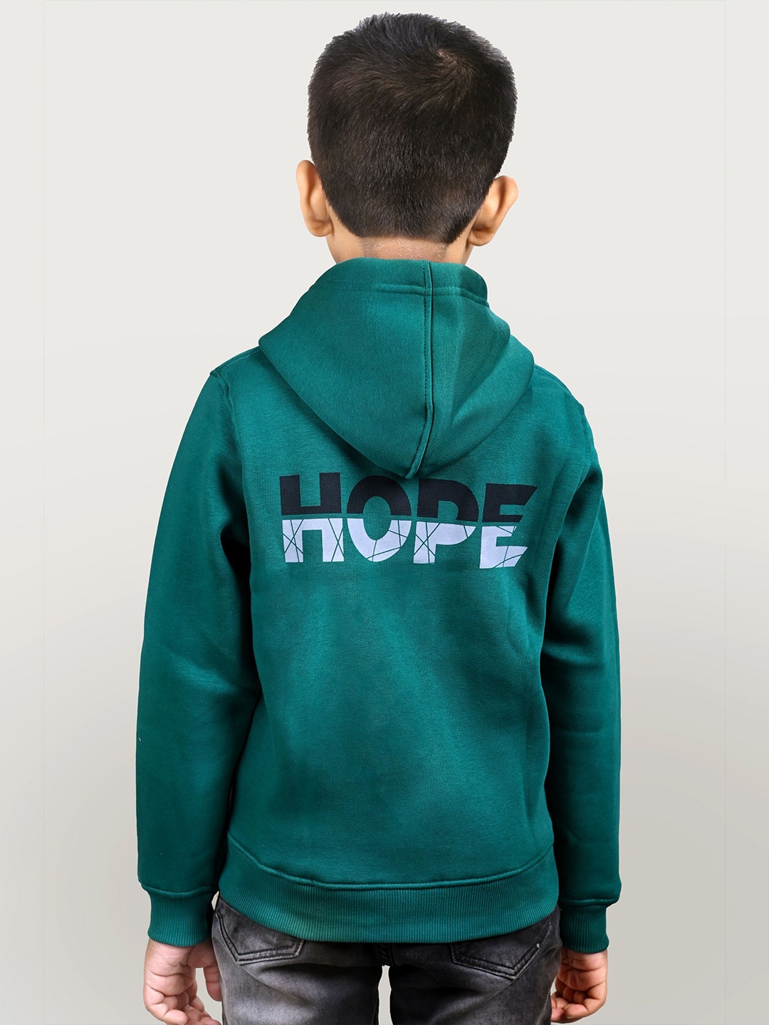 

YOUMAA Boys Printed Hooded Sweatshirt, Green