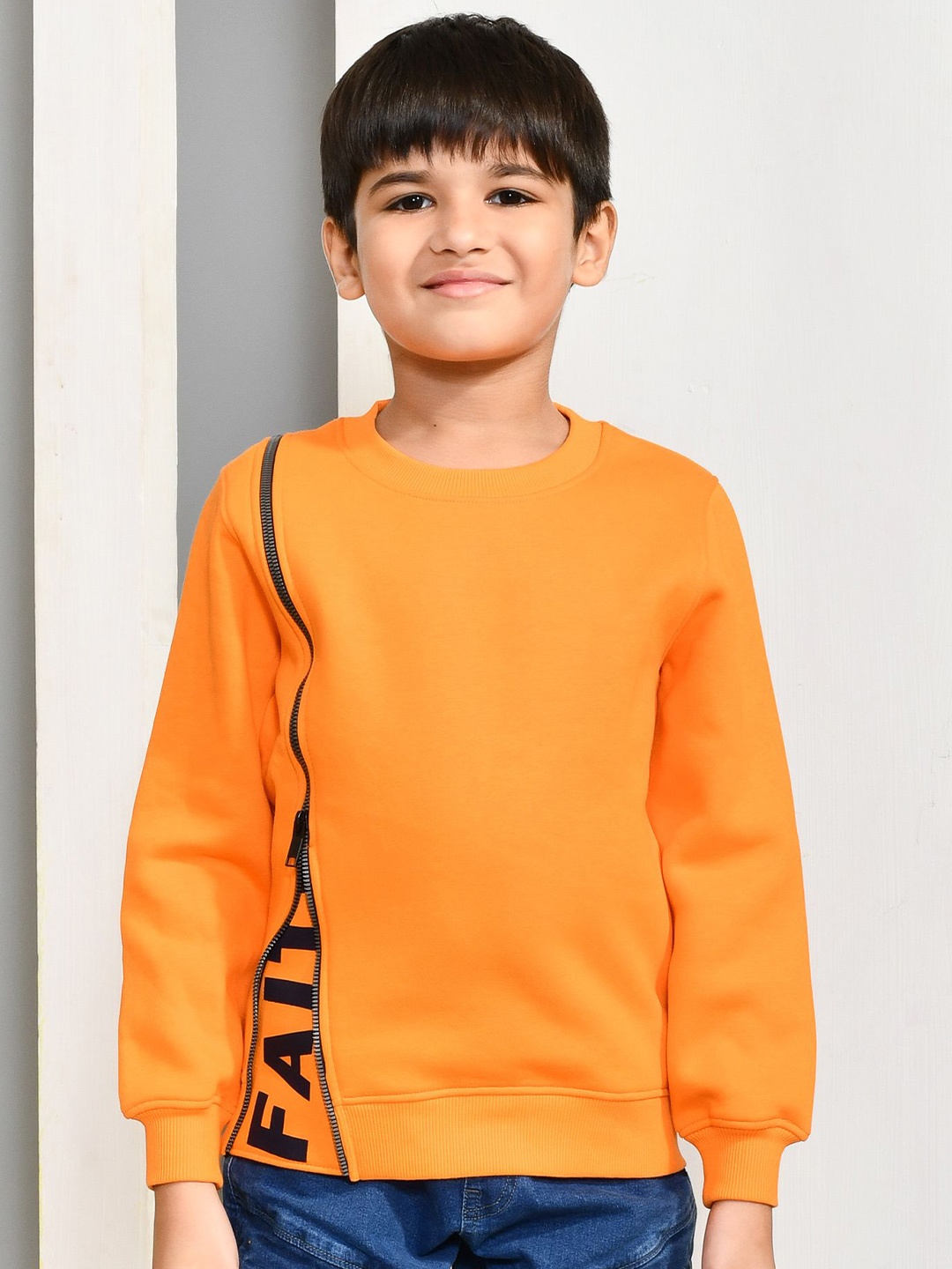 

YOUMAA Boys Printed Sweatshirt, Orange