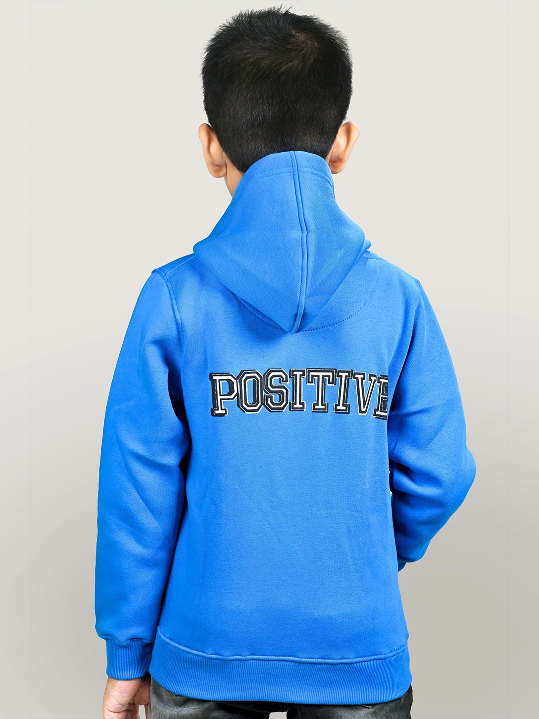 

YOUMAA Boys Embroidered Hooded Front-Open Sweatshirt, Blue