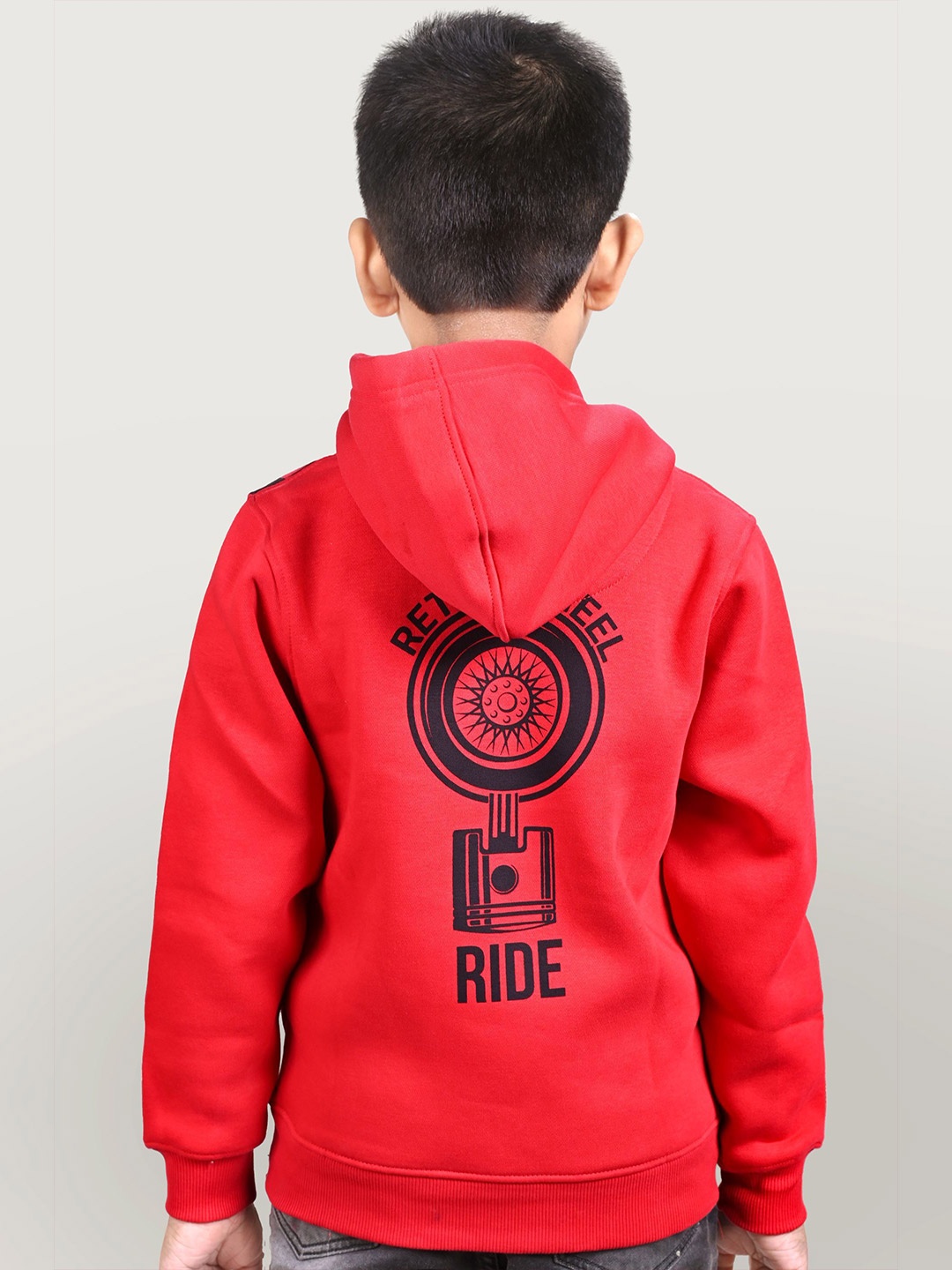 

YOUMAA Boys Printed Hooded Sweatshirt, Red