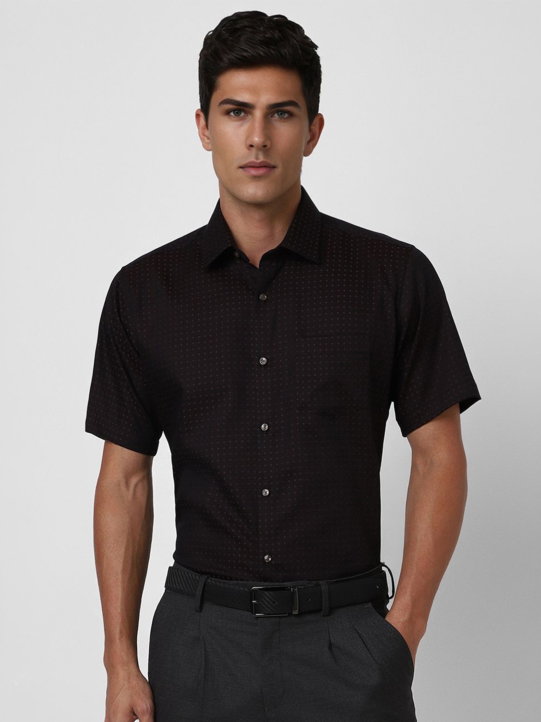 

Van Heusen Men Floral Opaque Printed Formal Shirt, Black