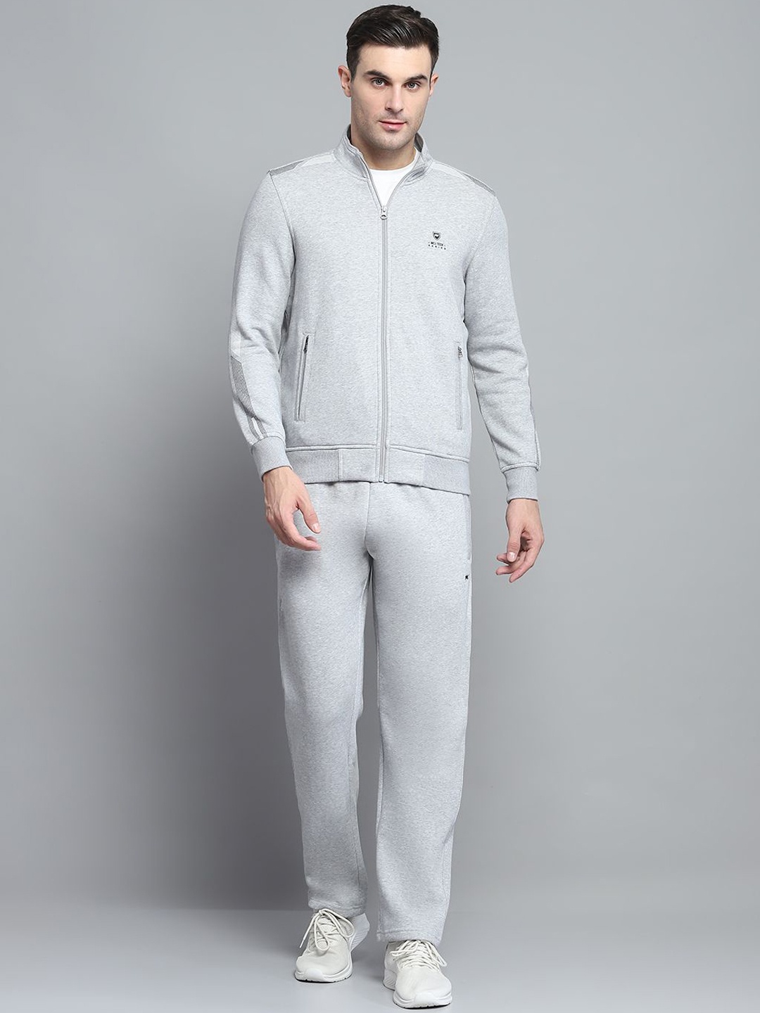 

Monte Carlo Men Mock Collar Tracksuit, Grey