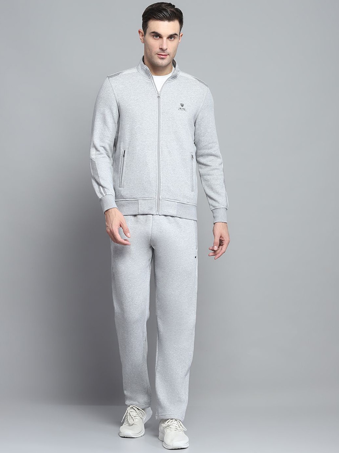 

Monte Carlo Men Mock Collar Tracksuit, Grey