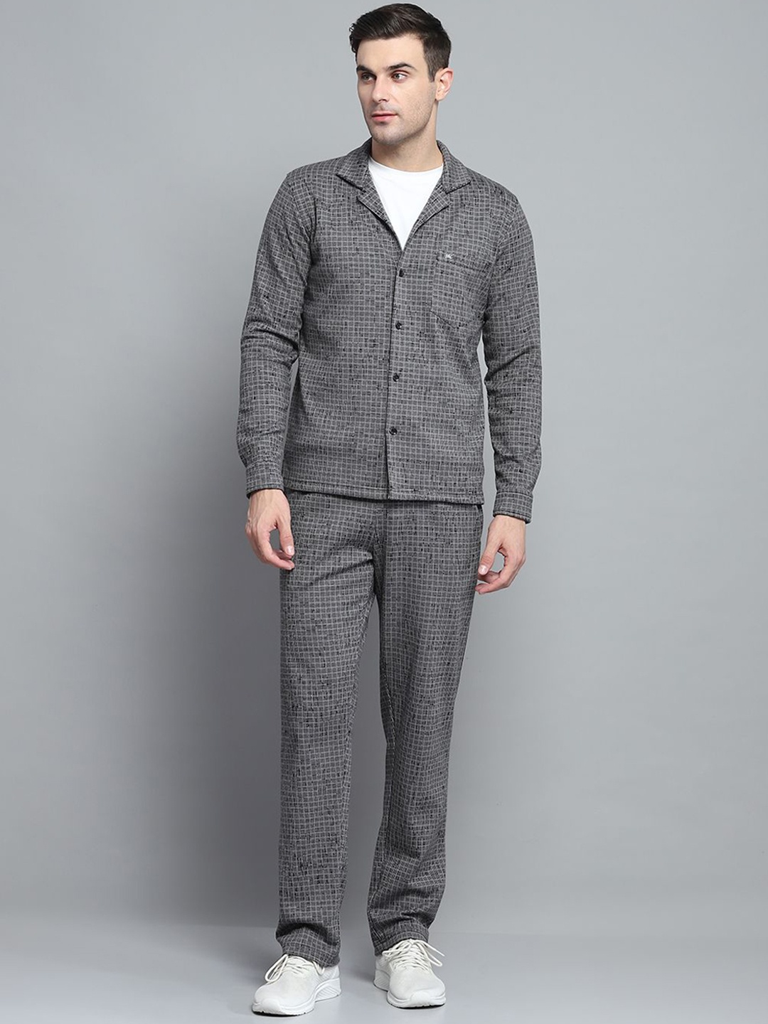 

Monte Carlo Cuban Collar Woven Design Shirt & Trouser, Black
