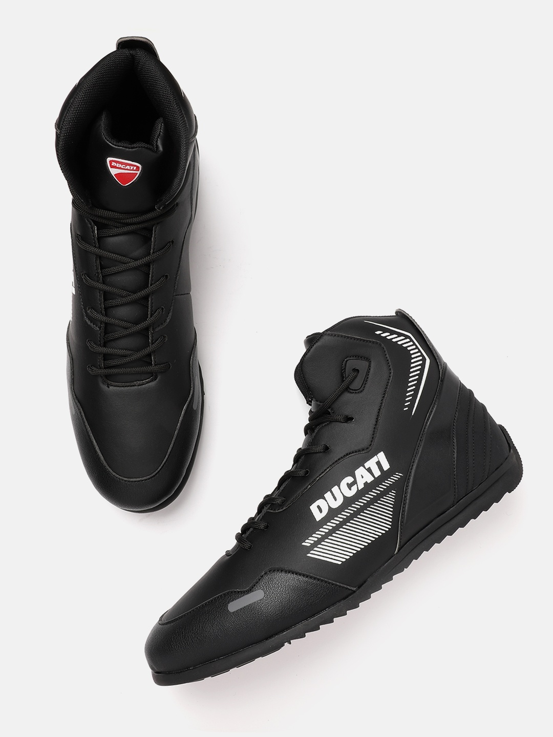 

Ducati Men Everyday Brand Logo Printed Mid-top Sneakers, Black