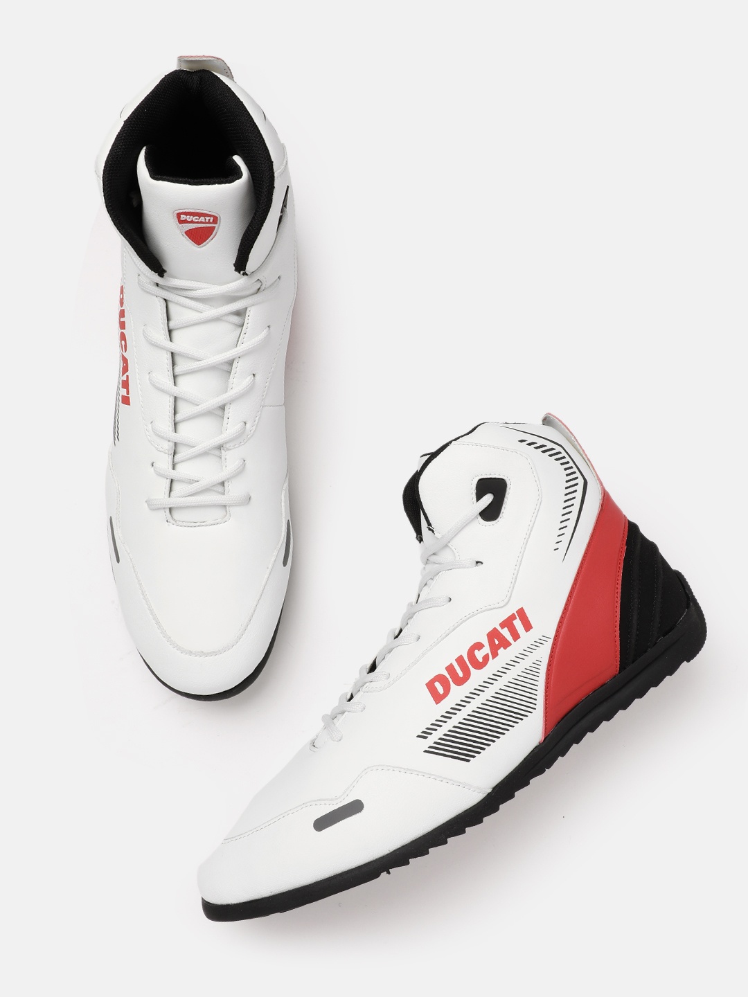 

Ducati Men Everyday Brand Logo Printed Mid-top Sneakers, White