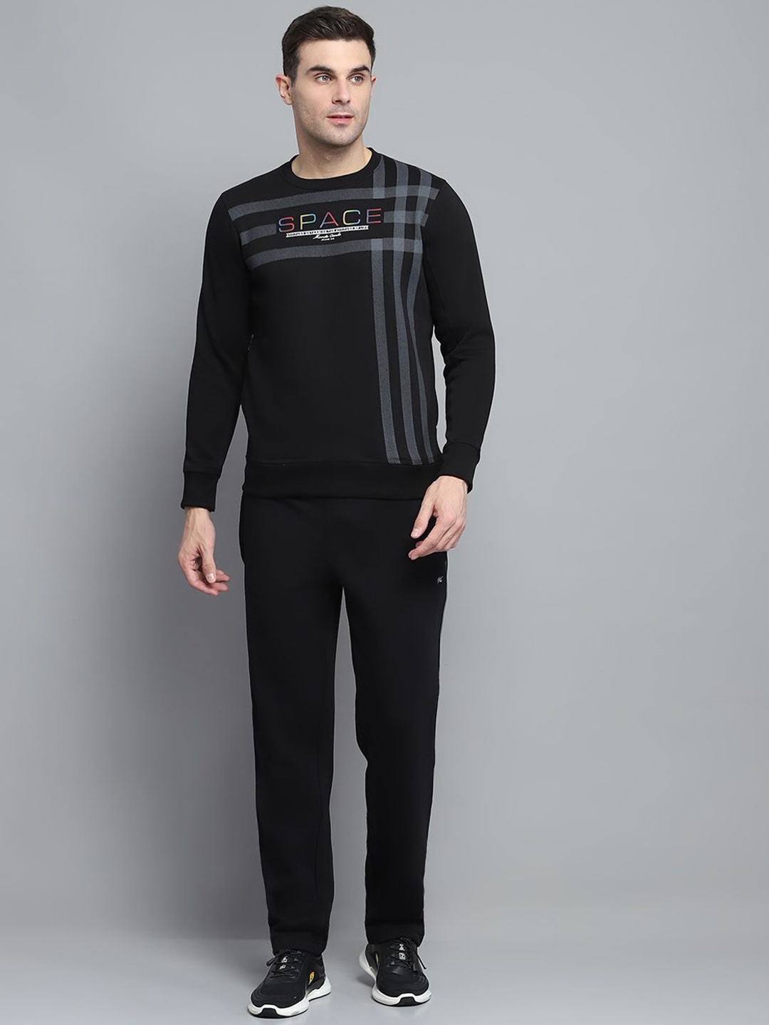 

Monte Carlo Printed Round neck Sweatshirt With Trouser Co-Ords, Black
