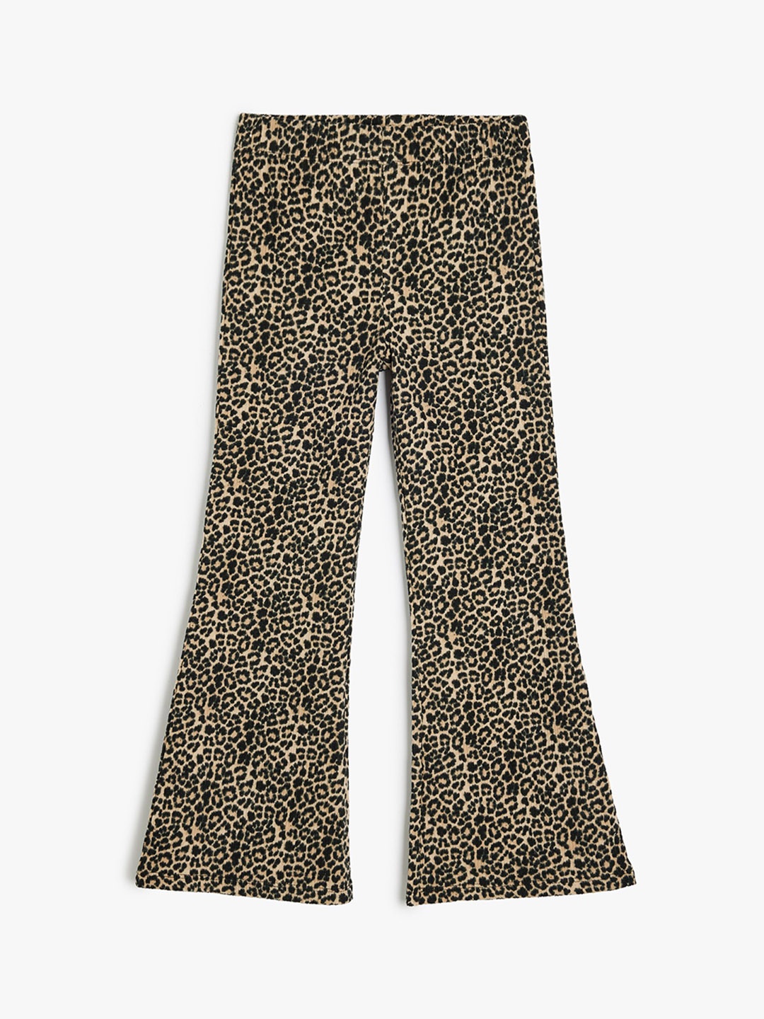 

Koton Girls Animal Printed Bootcut High-Rise Trousers, Beige