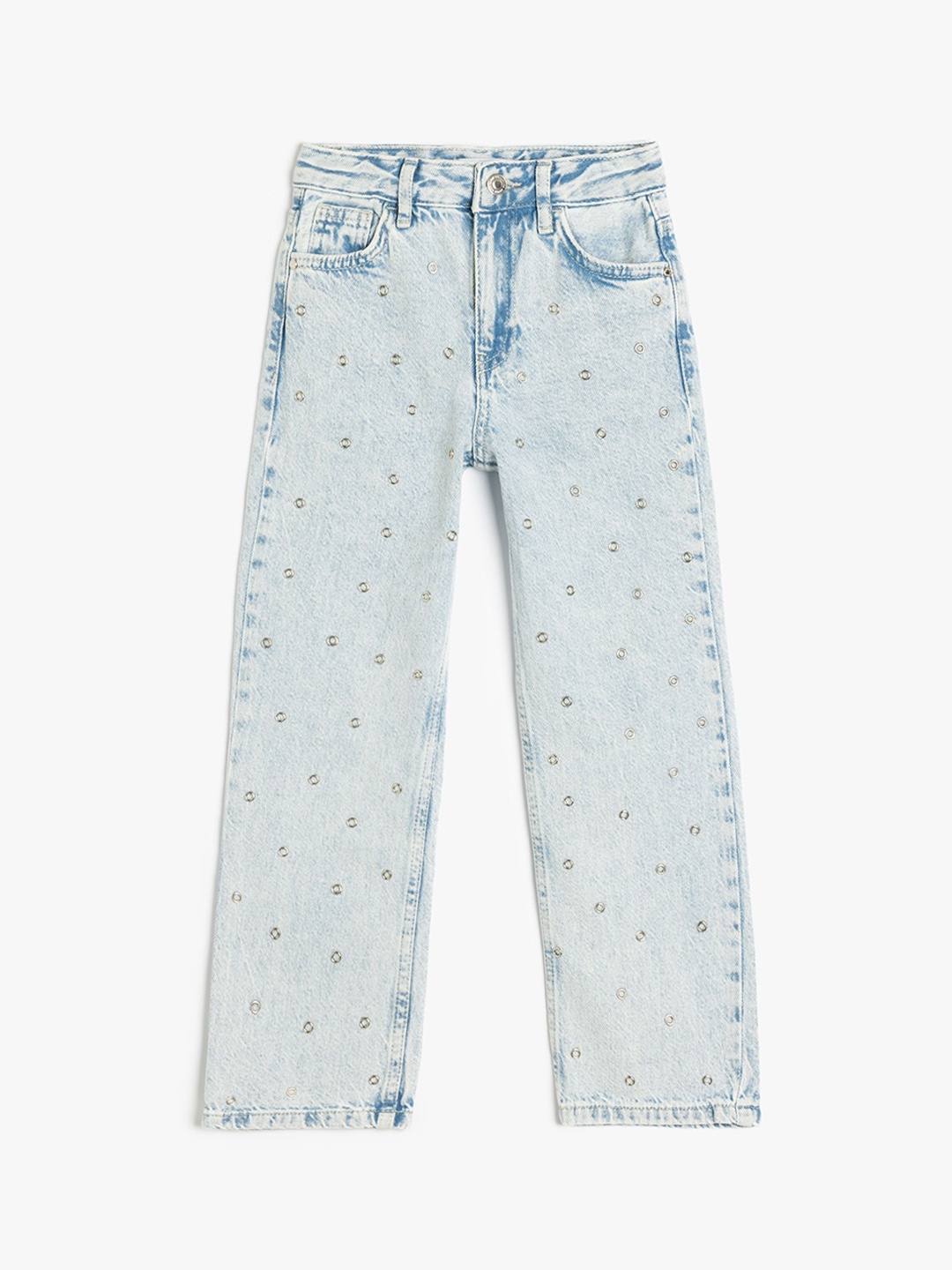 

Koton Girls Pure Cotton Straight Fit High-Rise Jeans, Blue