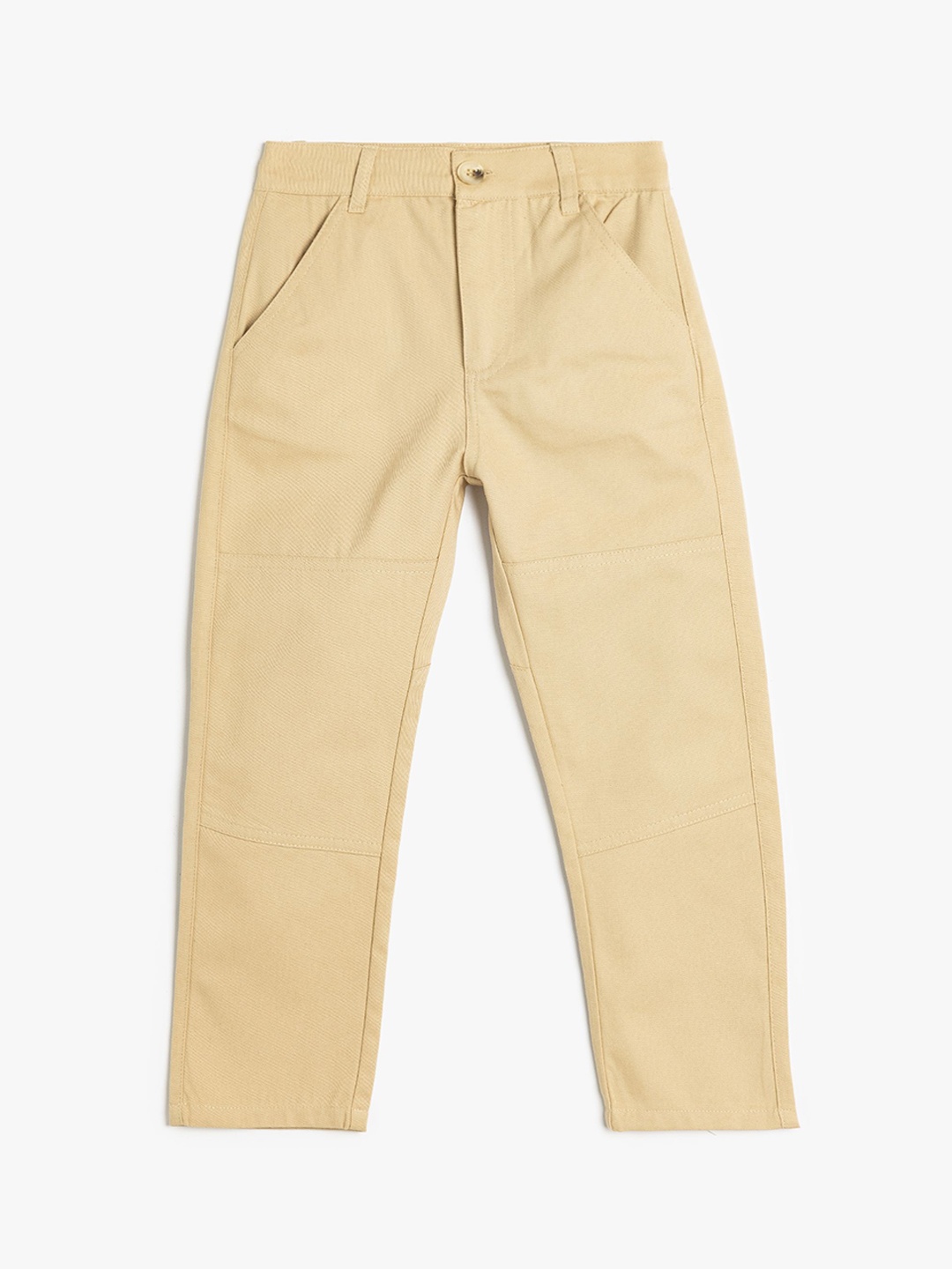 

Koton Boys Pure Cotton High-Rise Chinos Trousers, Beige