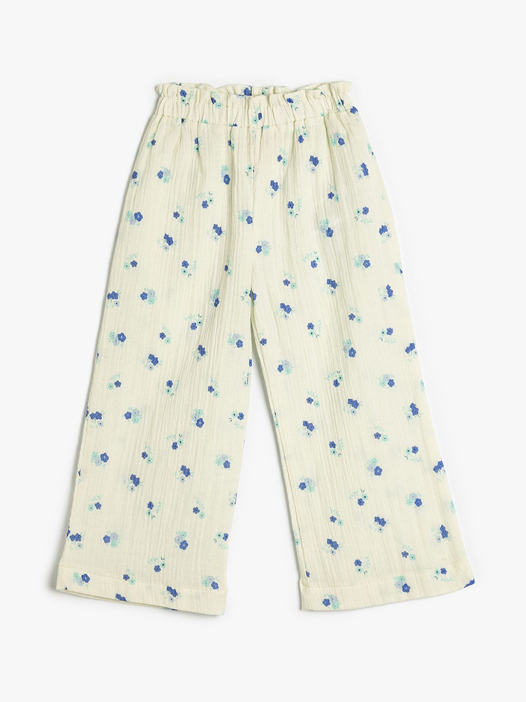 

Koton Girls Printed High-Rise Culottes Trousers, Cream