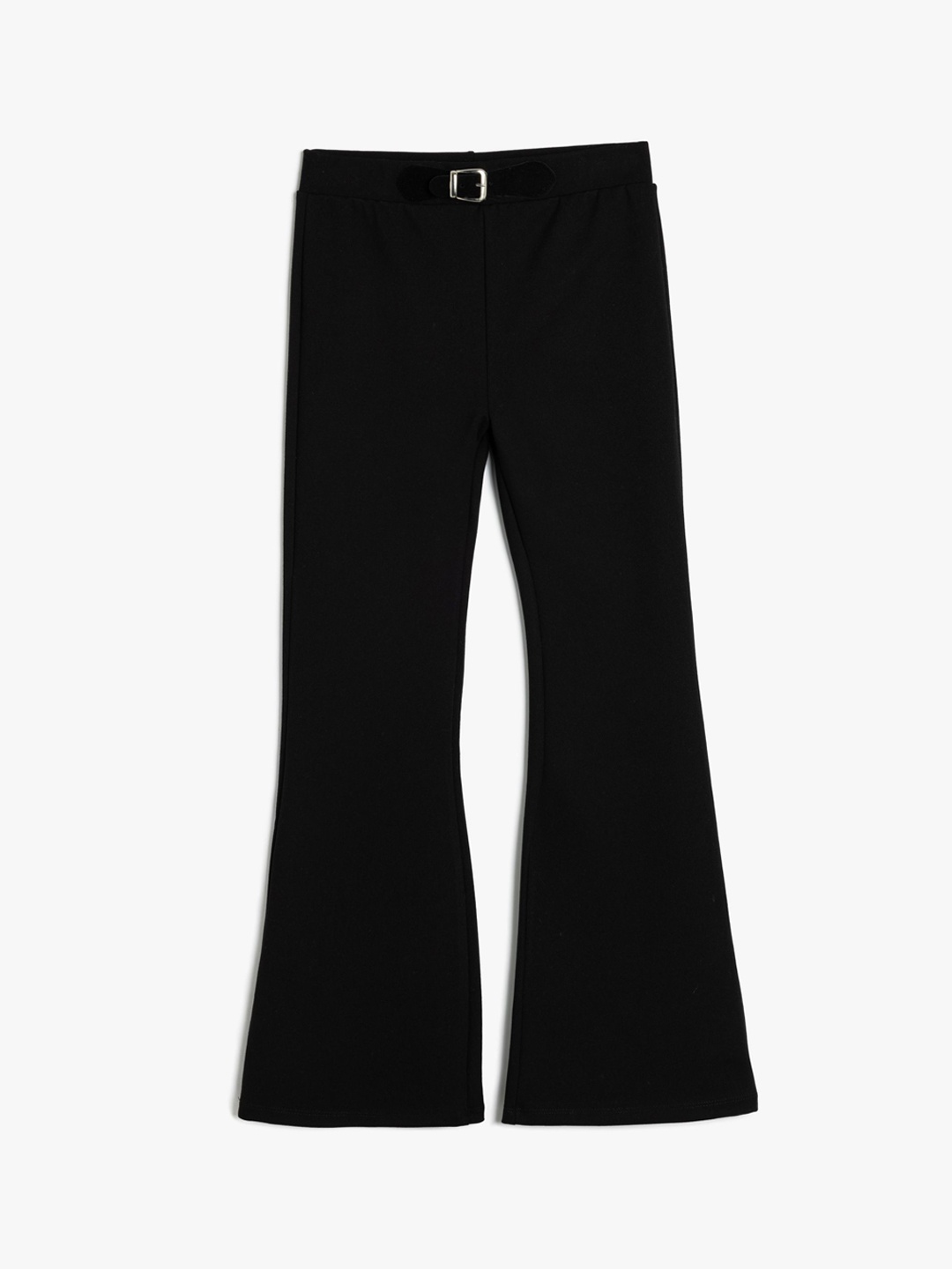 

Koton Girls High-Rise Bootcut Trousers, Black