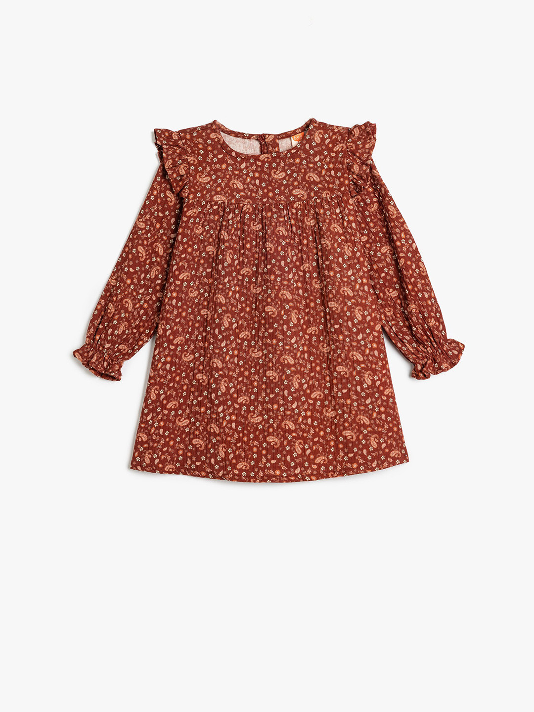 

Koton Girls Ethnic Motifs Printed A-Line Knee Length Dress, Maroon