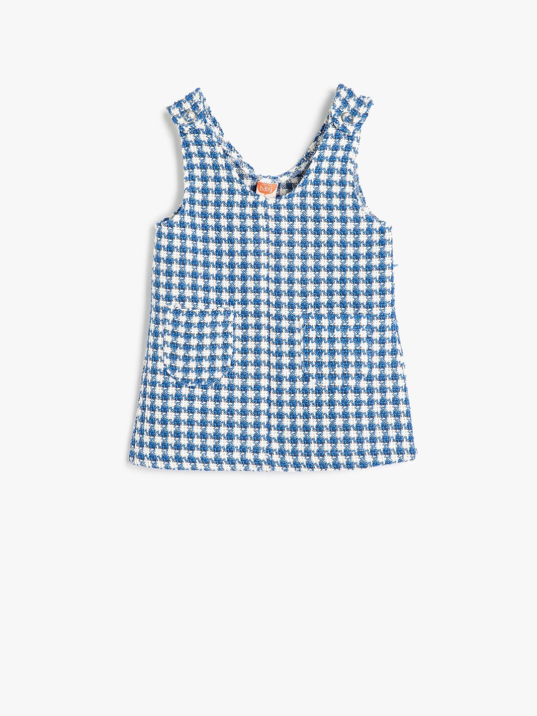 

Koton Girls Checked Sleeveless A-Line Dress, Blue